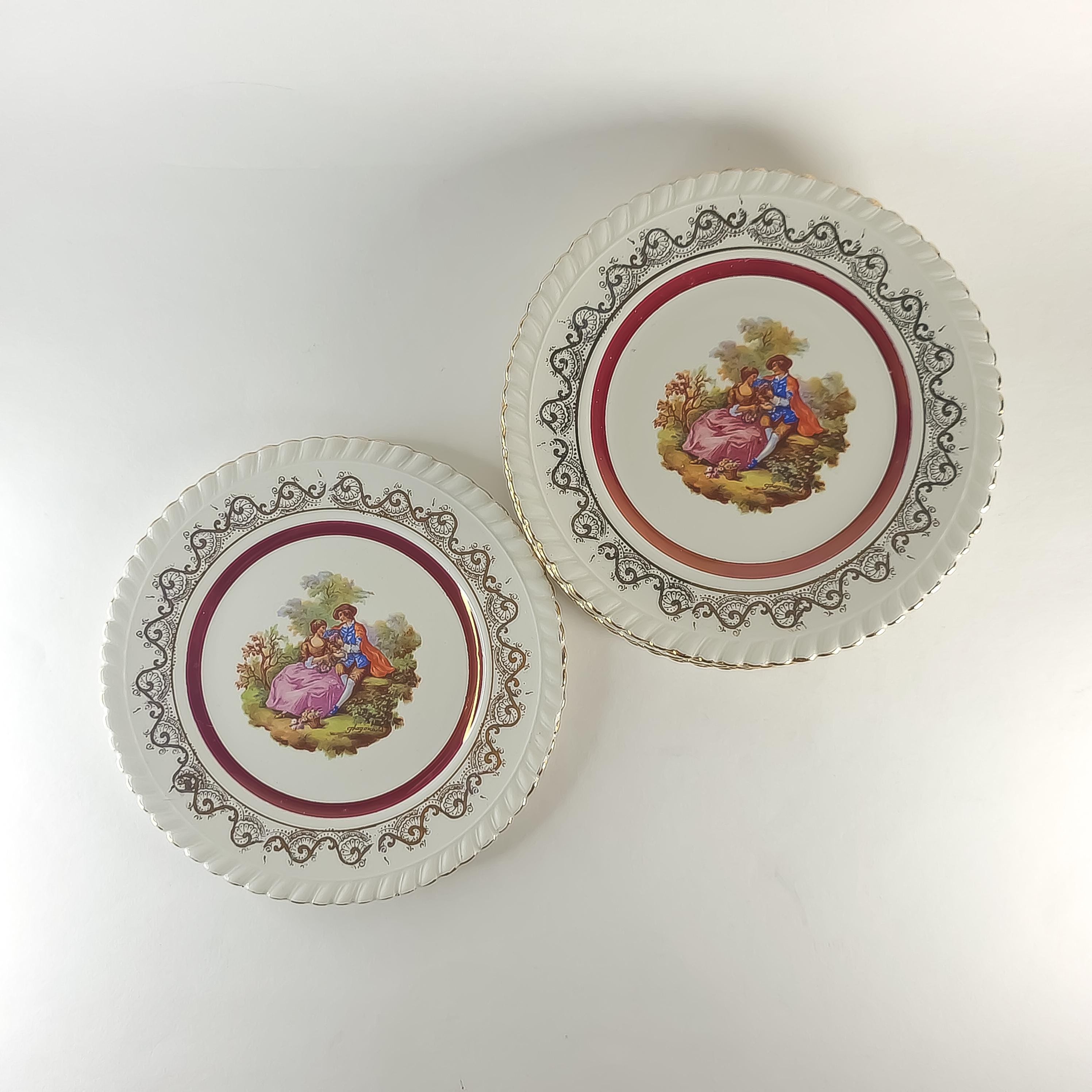 Set of 6 Greek Bread or Dessert Plates, Rococo Home Decor