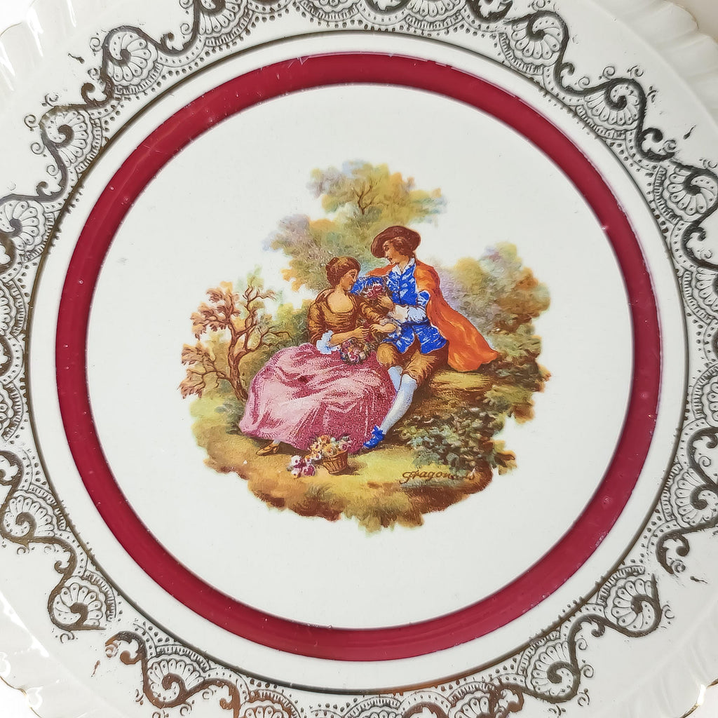 Set of 6 Greek Bread or Dessert Plates, Rococo Home Decor