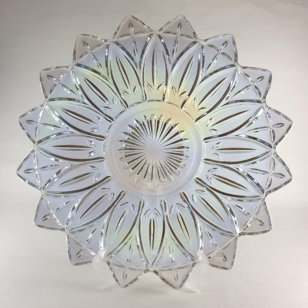 Vintage Iridescent Glass Serving Dish