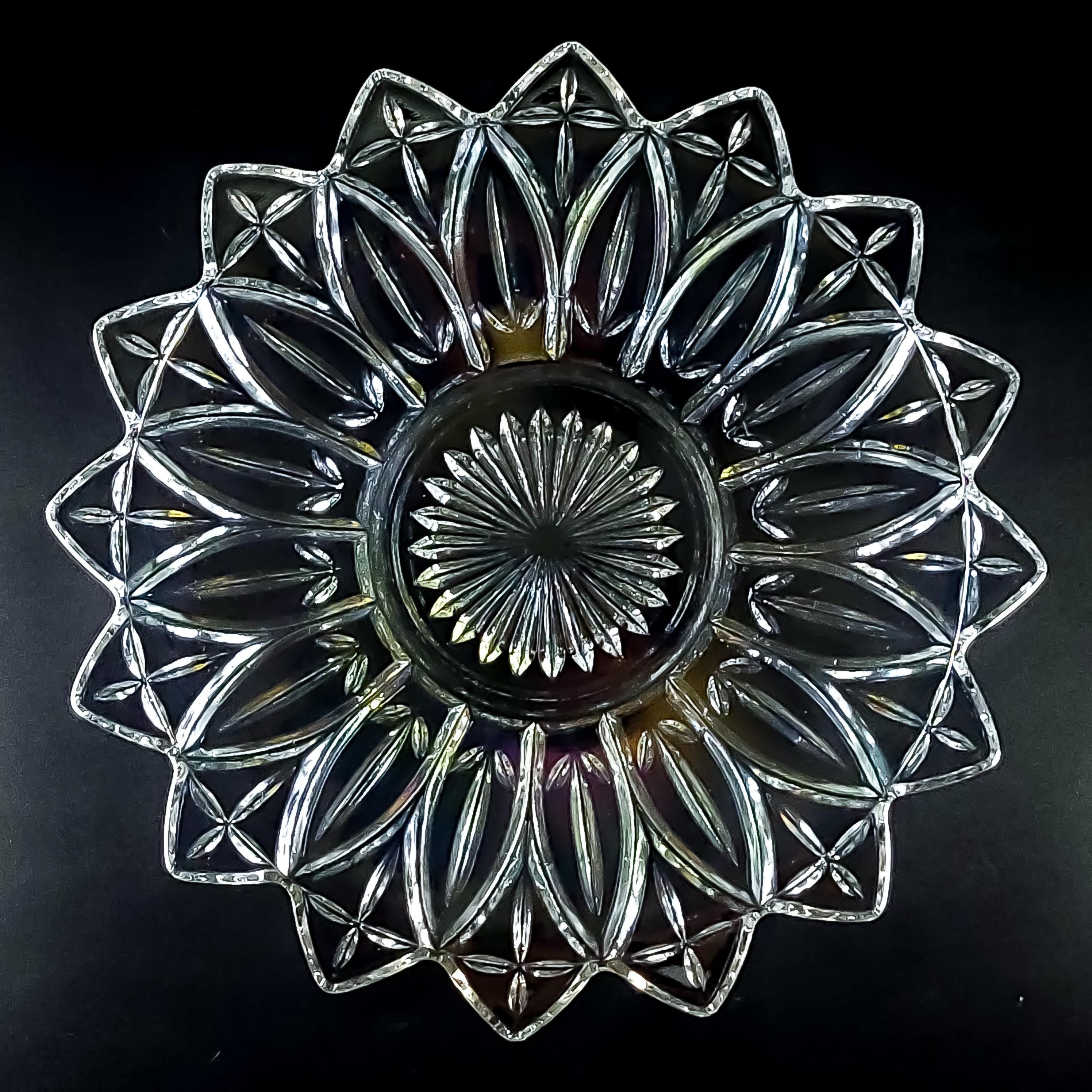 Vintage Iridescent Glass Serving Dish