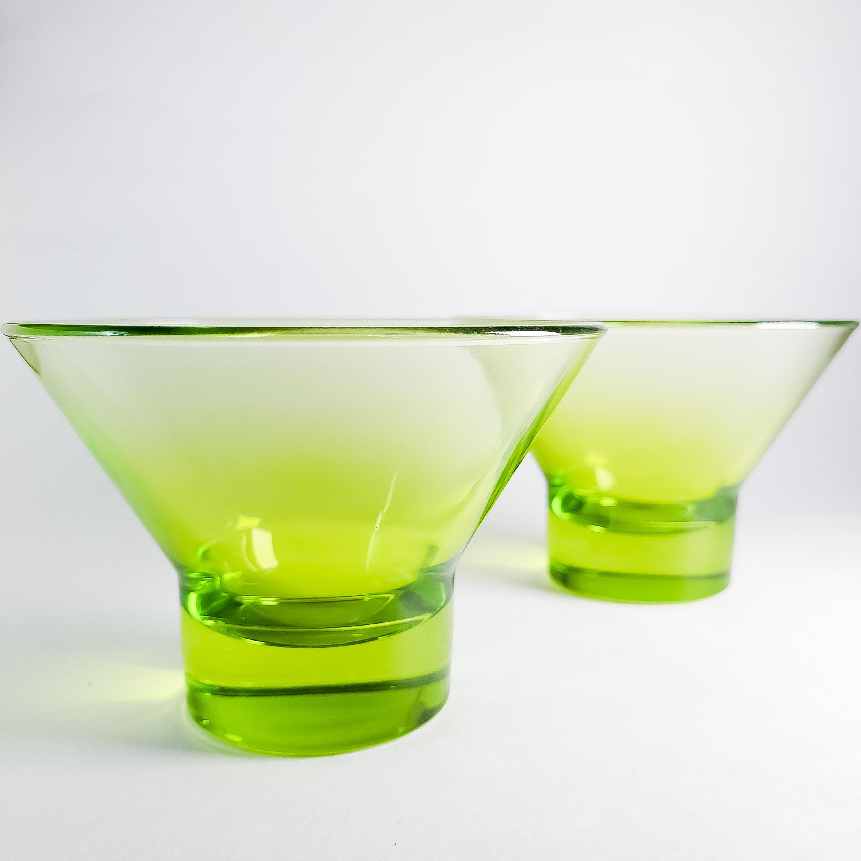 2 Vintage Dessert or Shrimp Cocktail Glass: Green, Blue or Purple