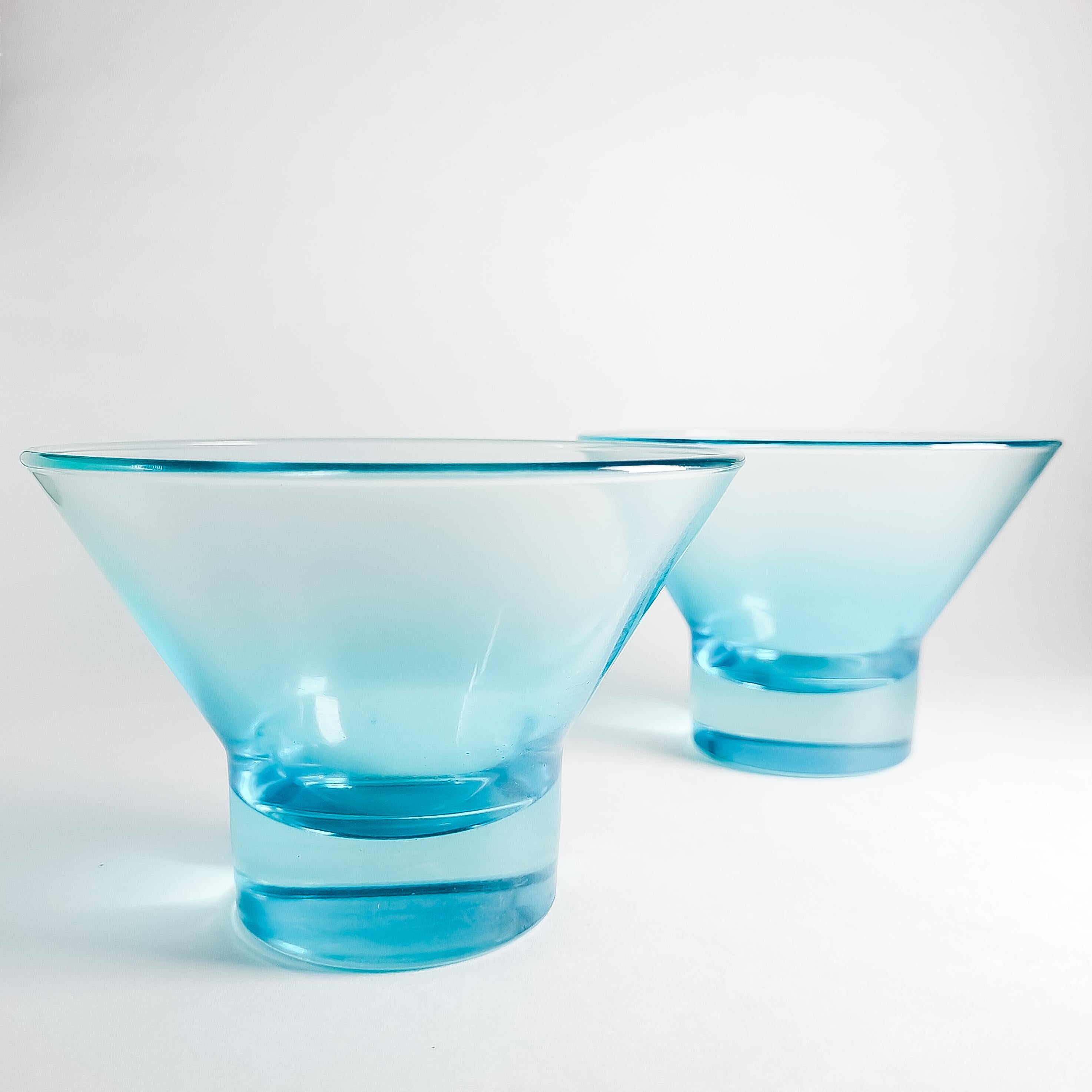 2 Vintage Dessert or Shrimp Cocktail Glass: Green, Blue or Purple