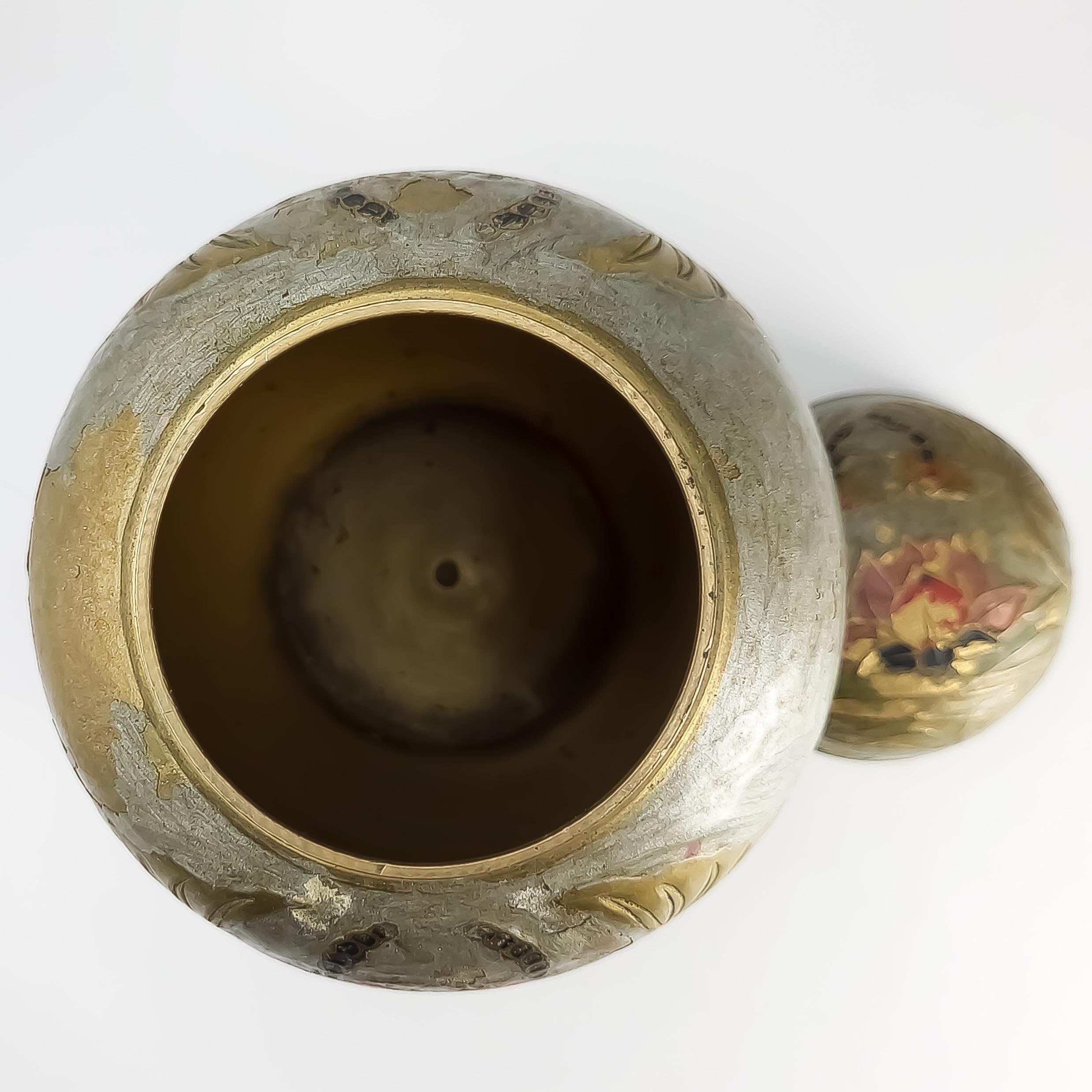 Vintage Indian Brass Urn, Lidded Flower Vase