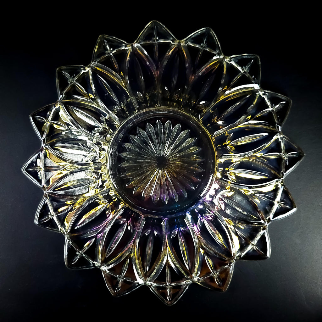 Vintage Iridescent Glass Serving Dish