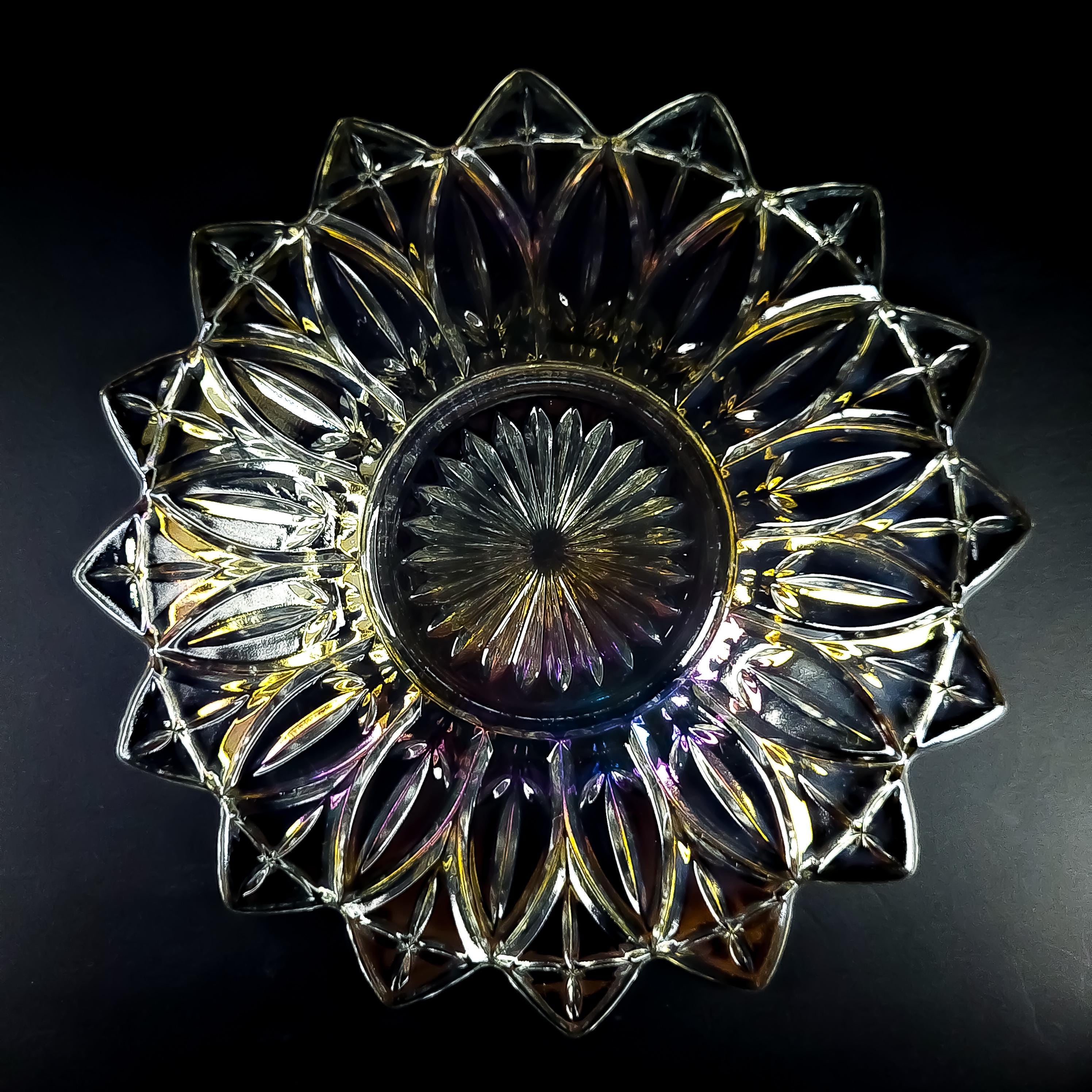 Vintage Iridescent Glass Serving Dish