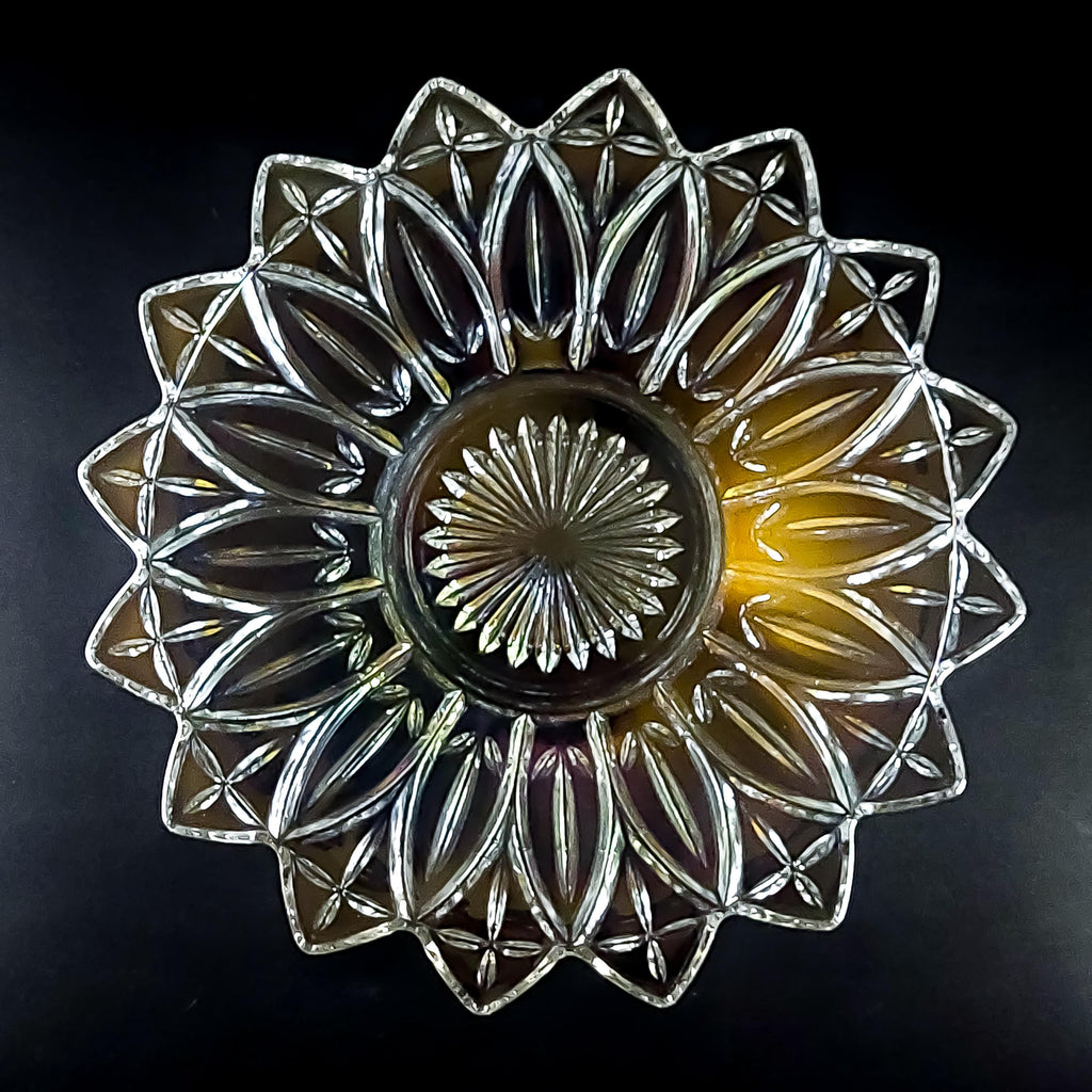 Vintage Iridescent Glass Serving Dish