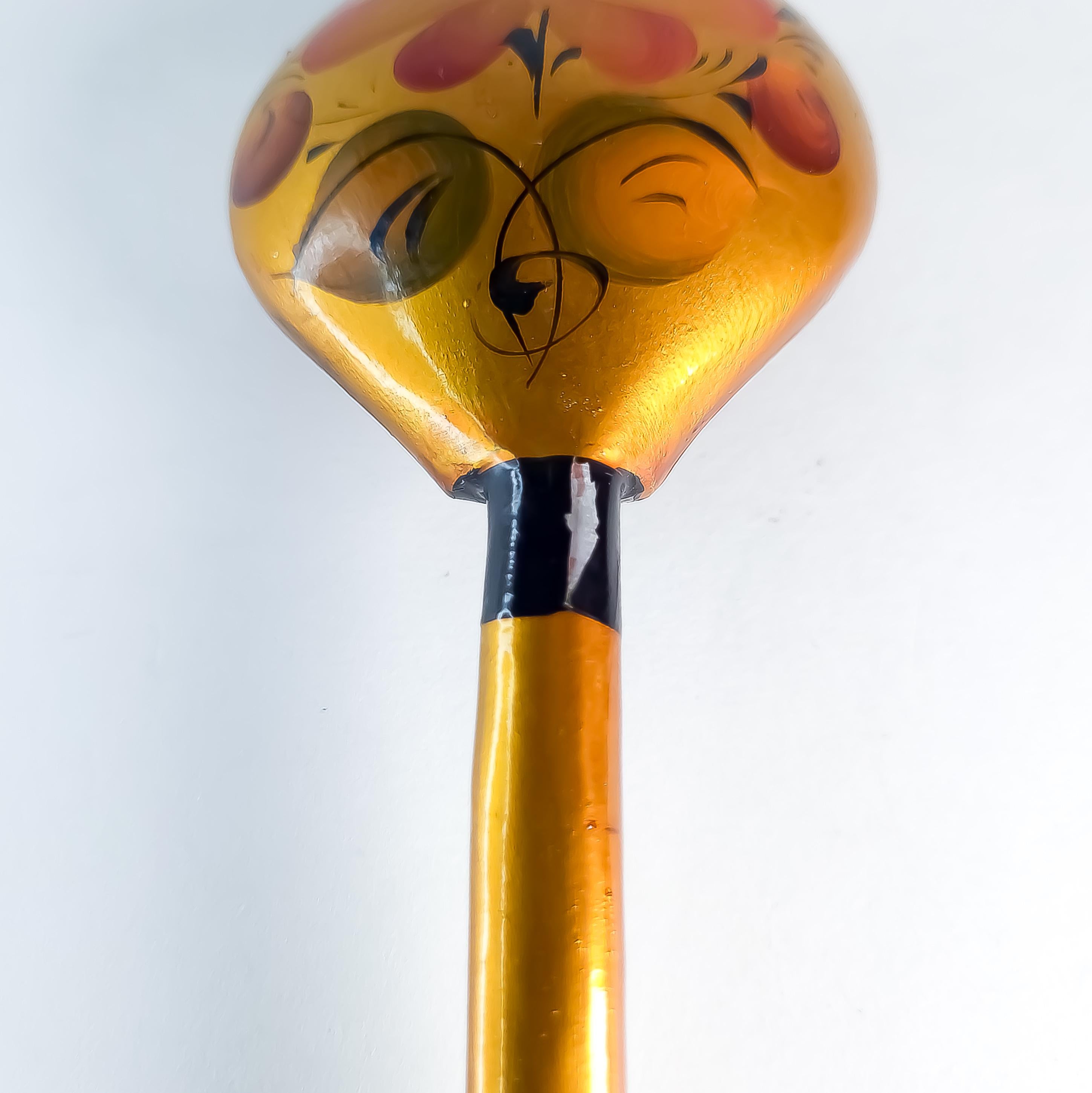Khokhloma Spoon, Vintage Wooden Utensil Collectible