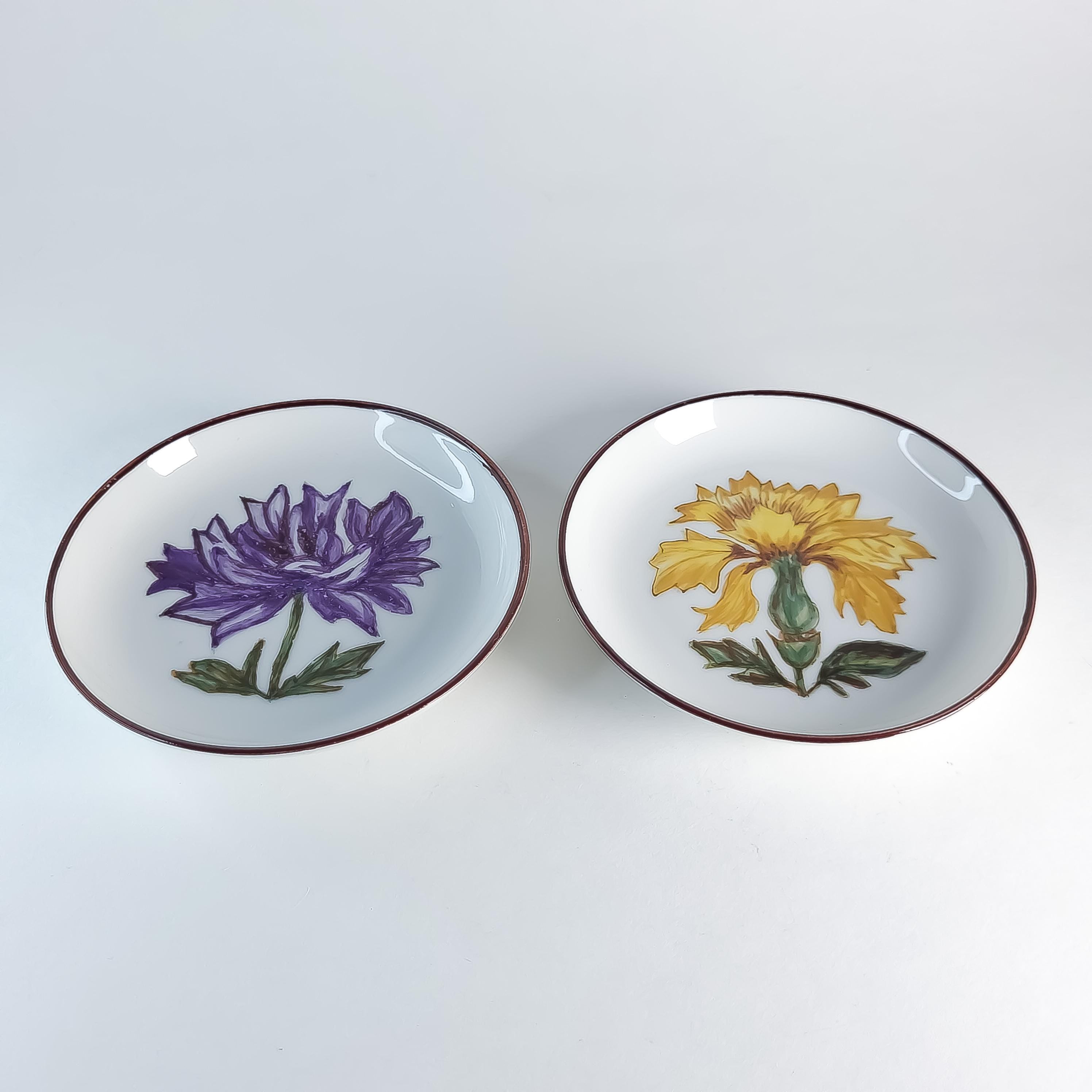 2 Ceramic Hand Painted Catchall Dish