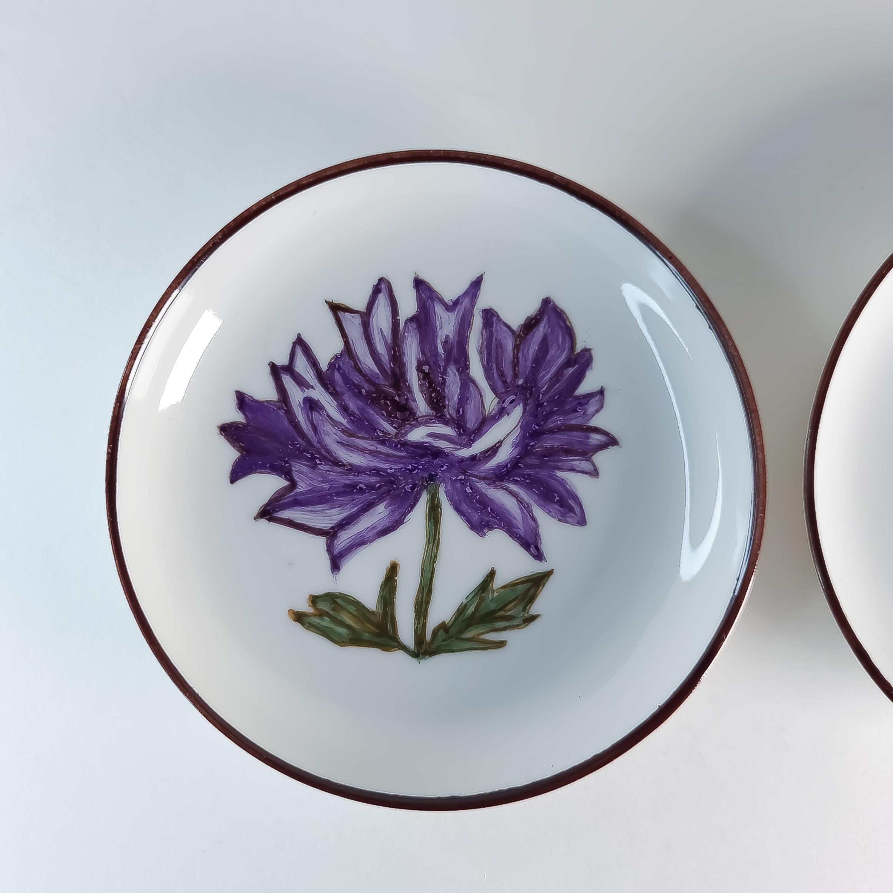 2 Ceramic Hand Painted Catchall Dish