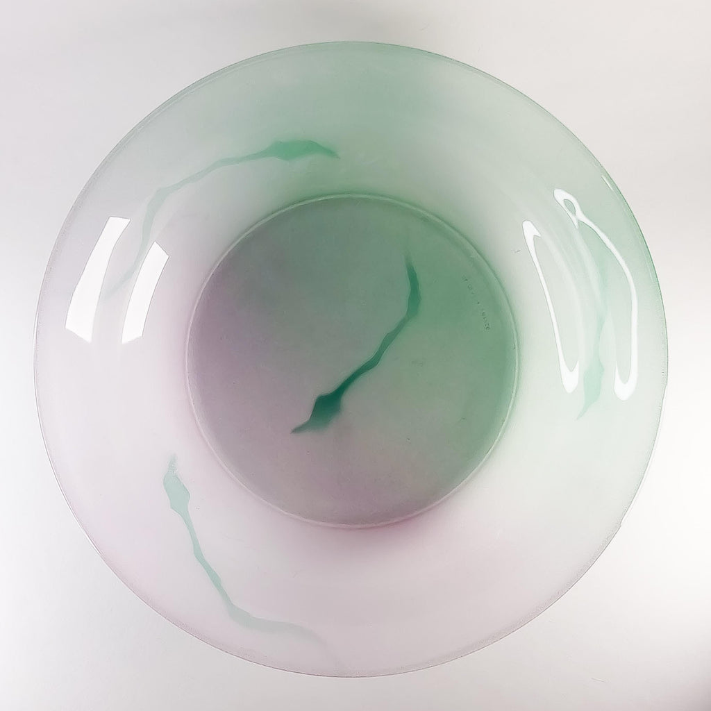 Marble Effect Glass Fruit Bowl