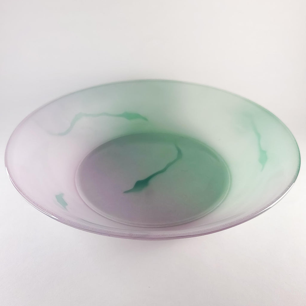 Marble Effect Glass Fruit Bowl