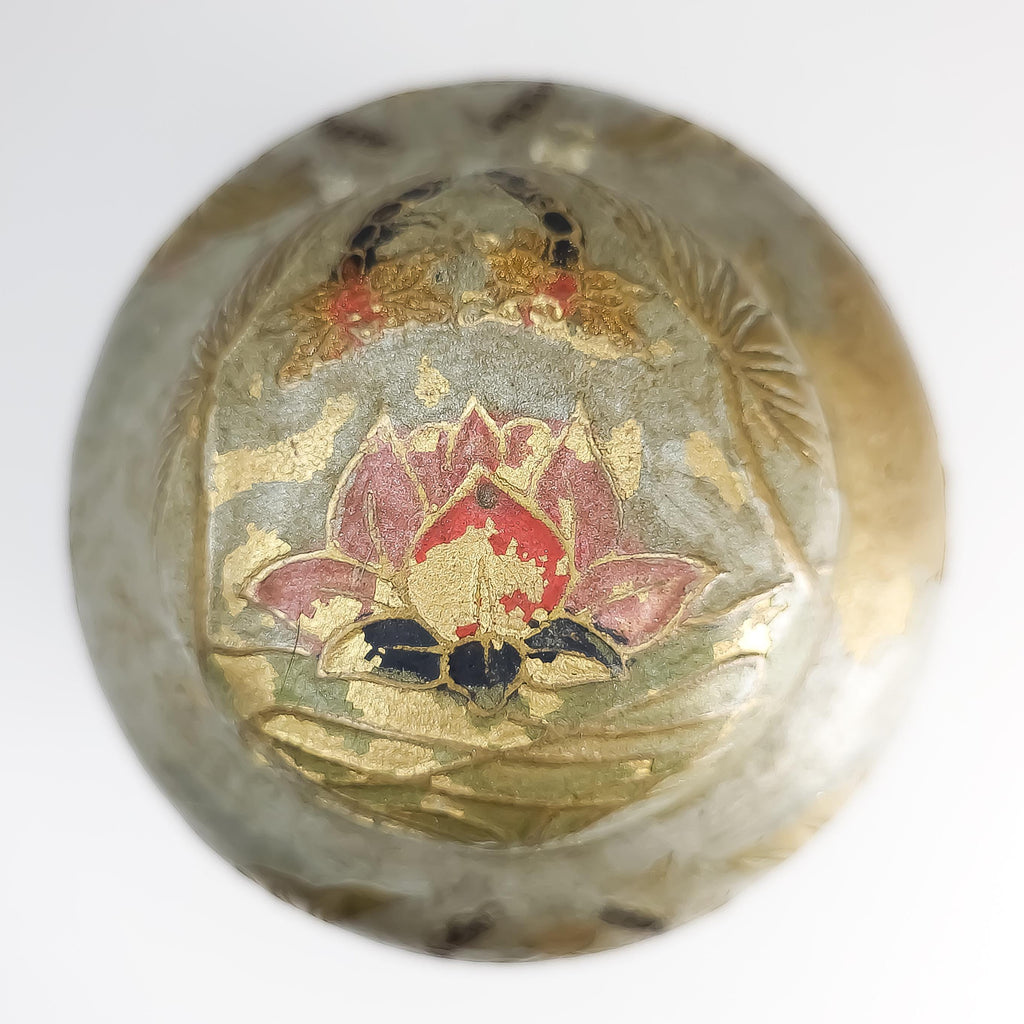 Vintage Indian Brass Urn, Lidded Flower Vase