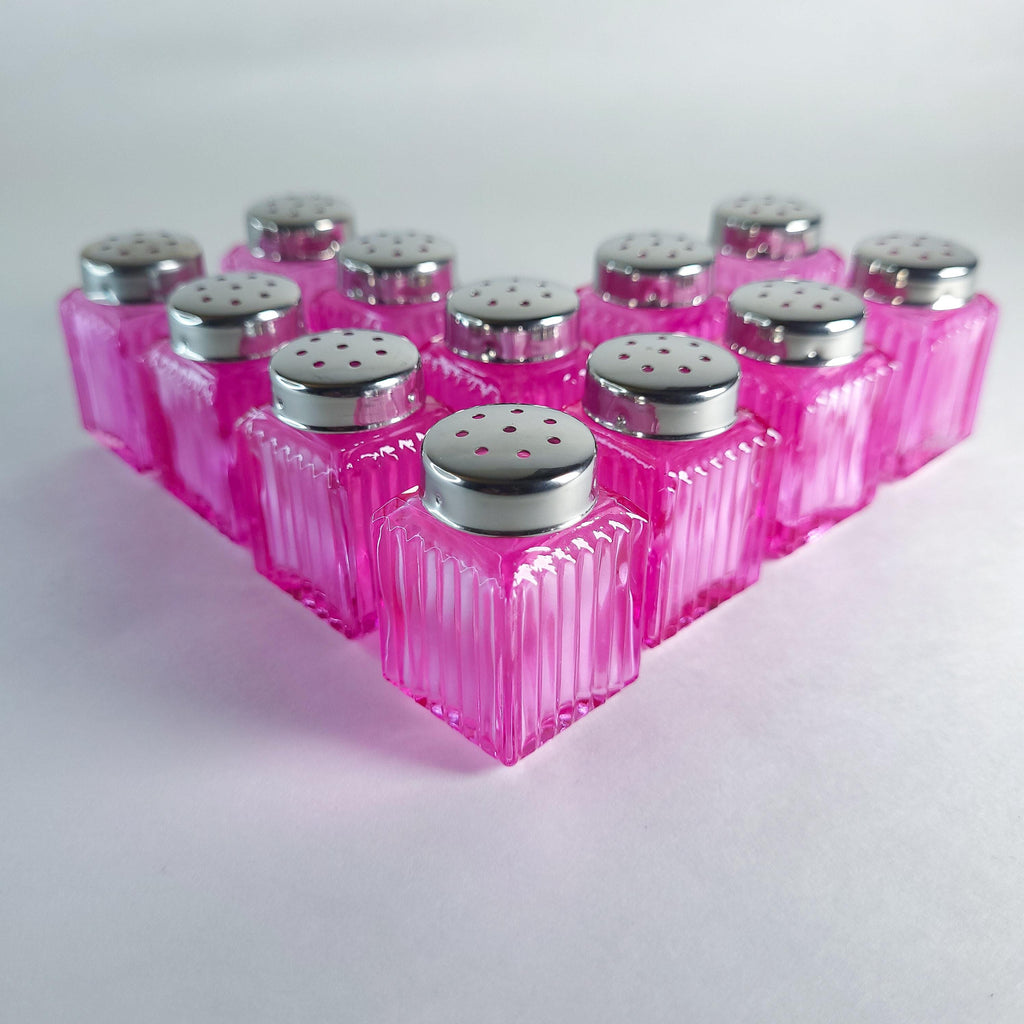 Pink Glass Mini Salt & Pepper Shakers