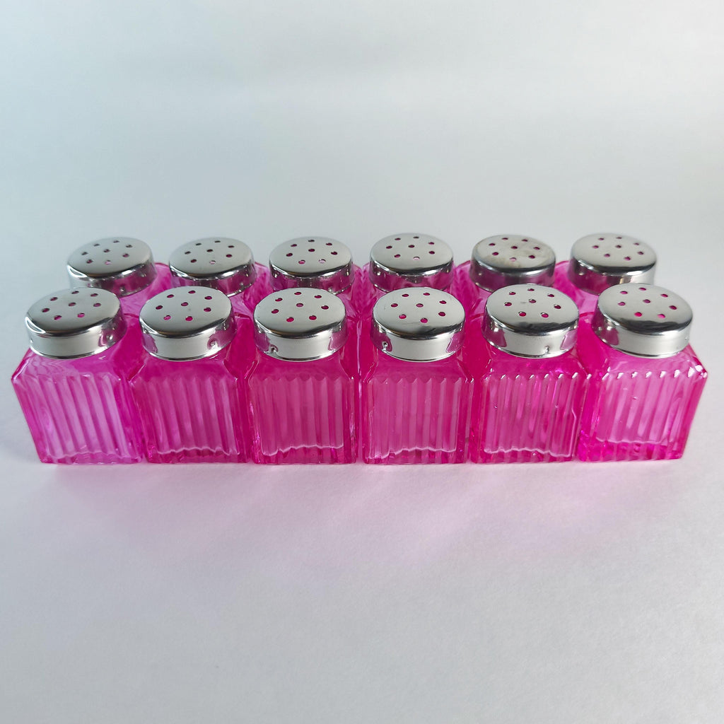 Pink Glass Mini Salt & Pepper Shakers