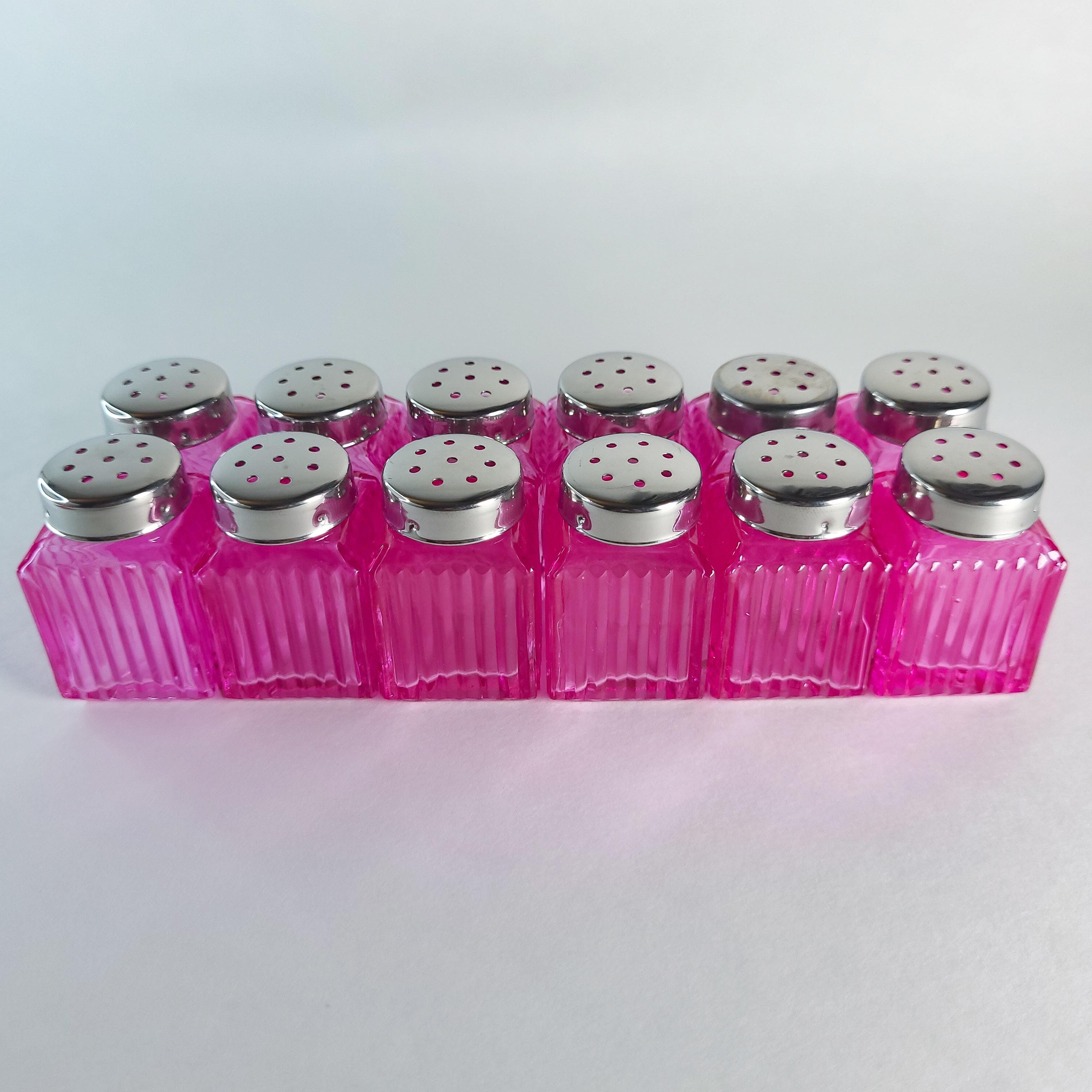 Pink Glass Mini Salt & Pepper Shakers