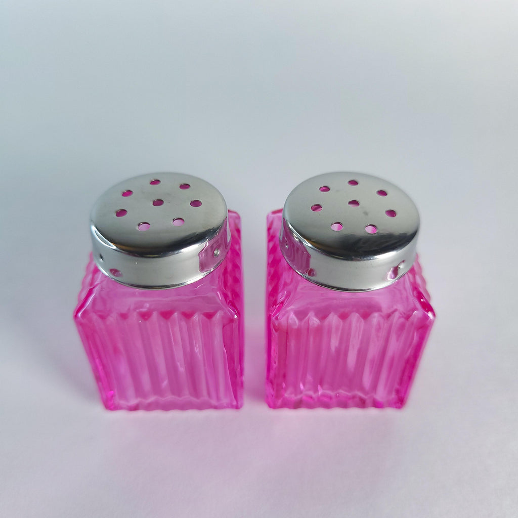 Pink Glass Mini Salt & Pepper Shakers