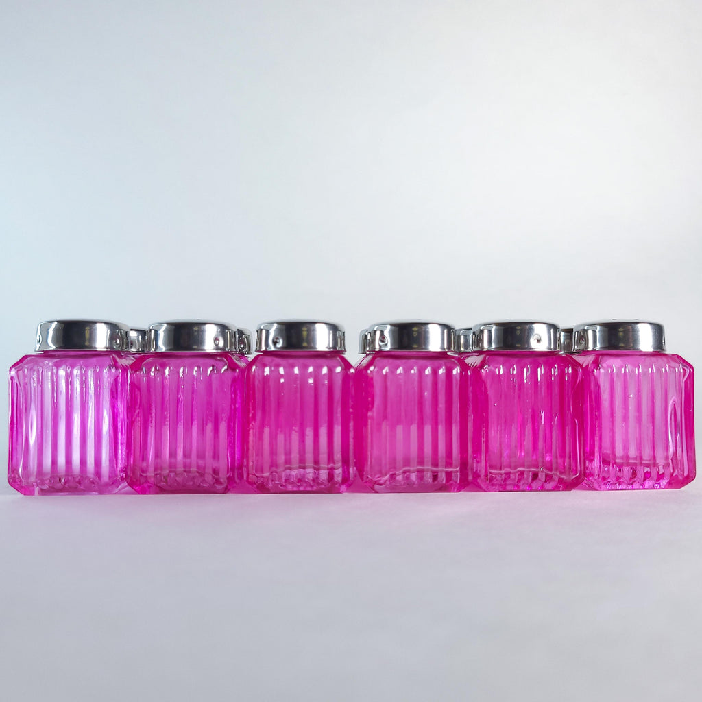 Pink Glass Mini Salt & Pepper Shakers