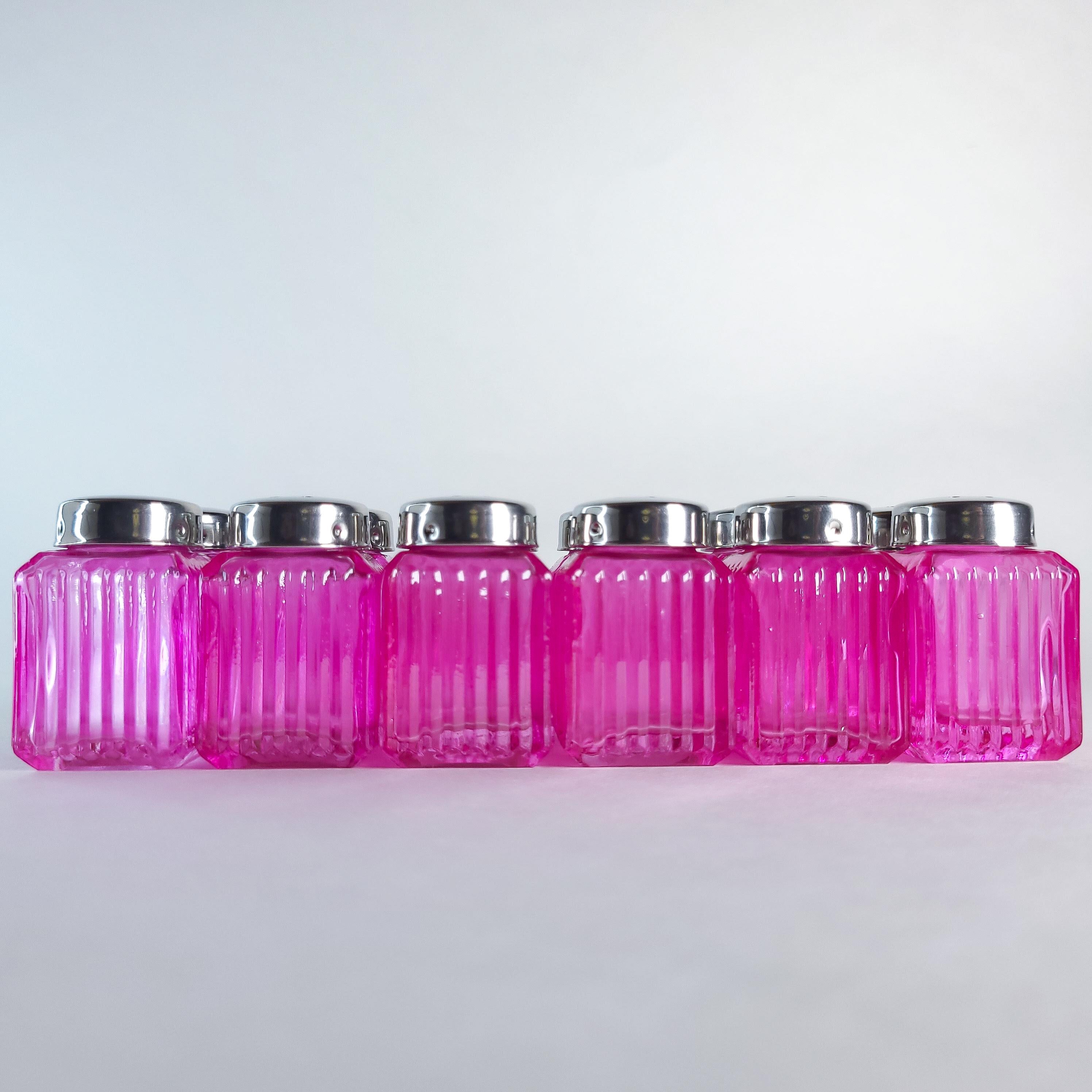Pink Glass Mini Salt & Pepper Shakers