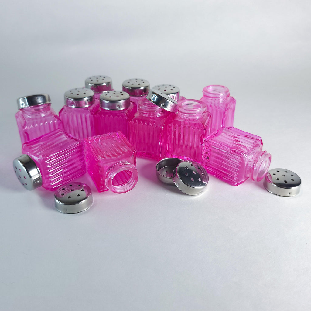 Pink Glass Mini Salt & Pepper Shakers