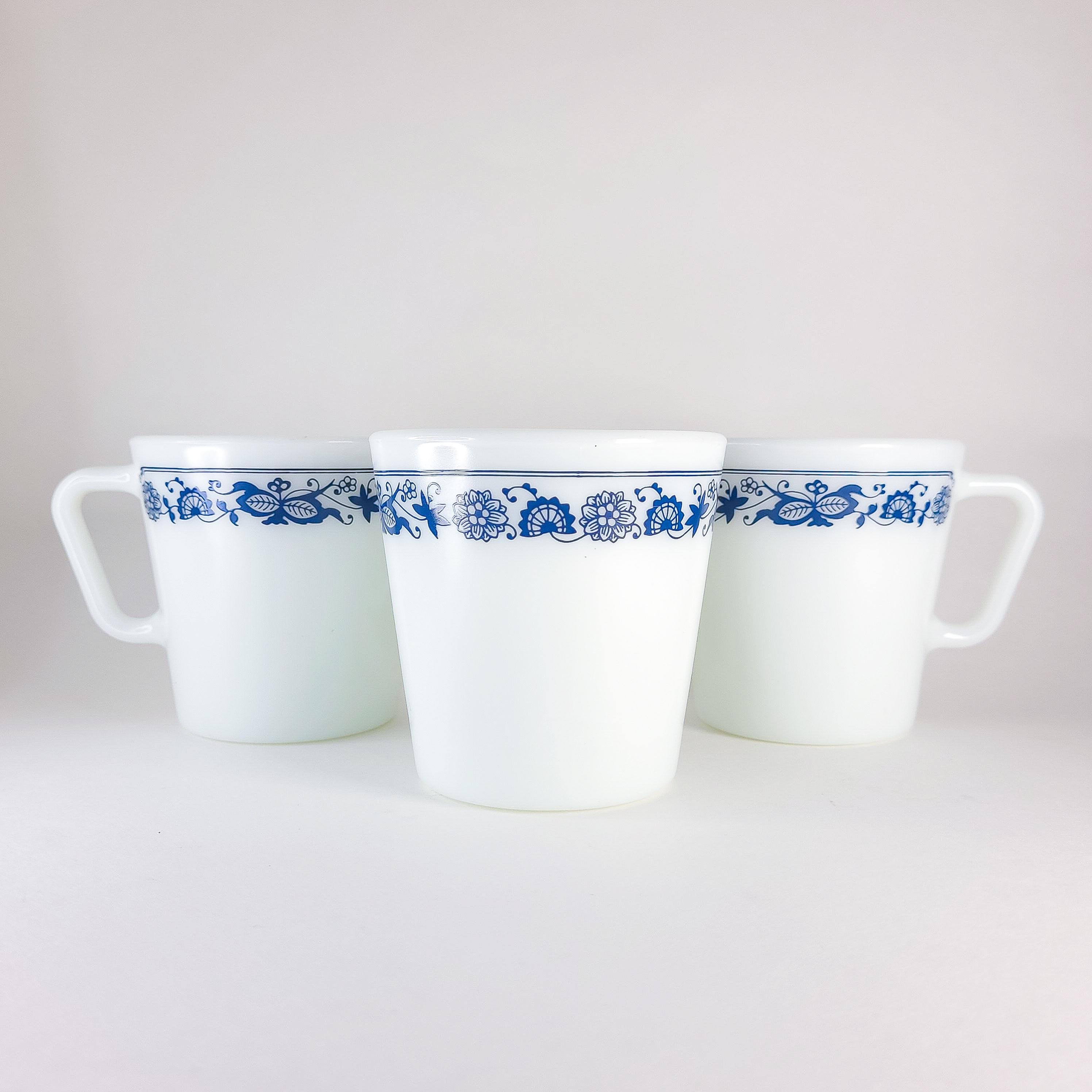 3 Pyrex Old Town Blue Mugs