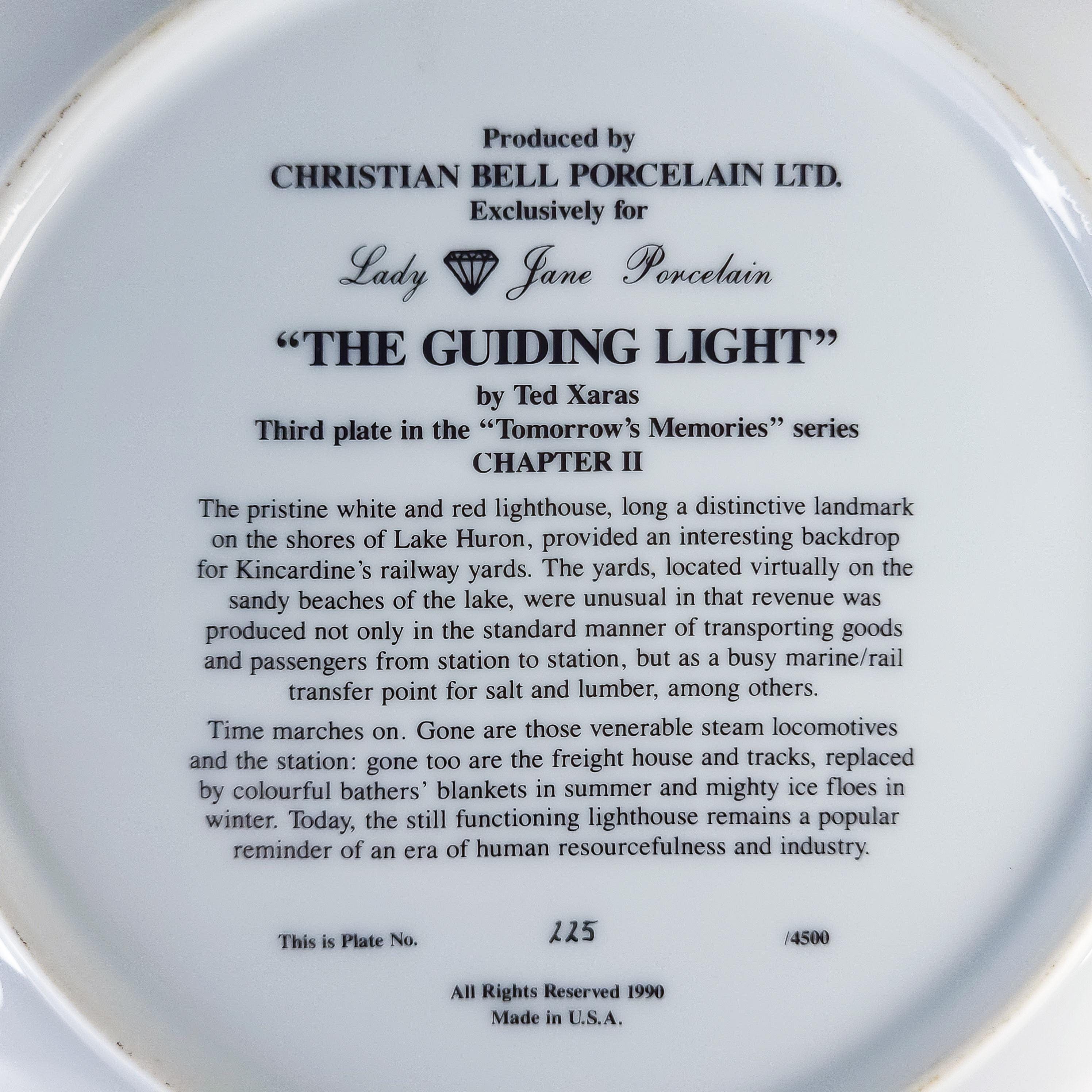 Vintage Collectible Plate: “The Guiding Light” by Ted Xaras