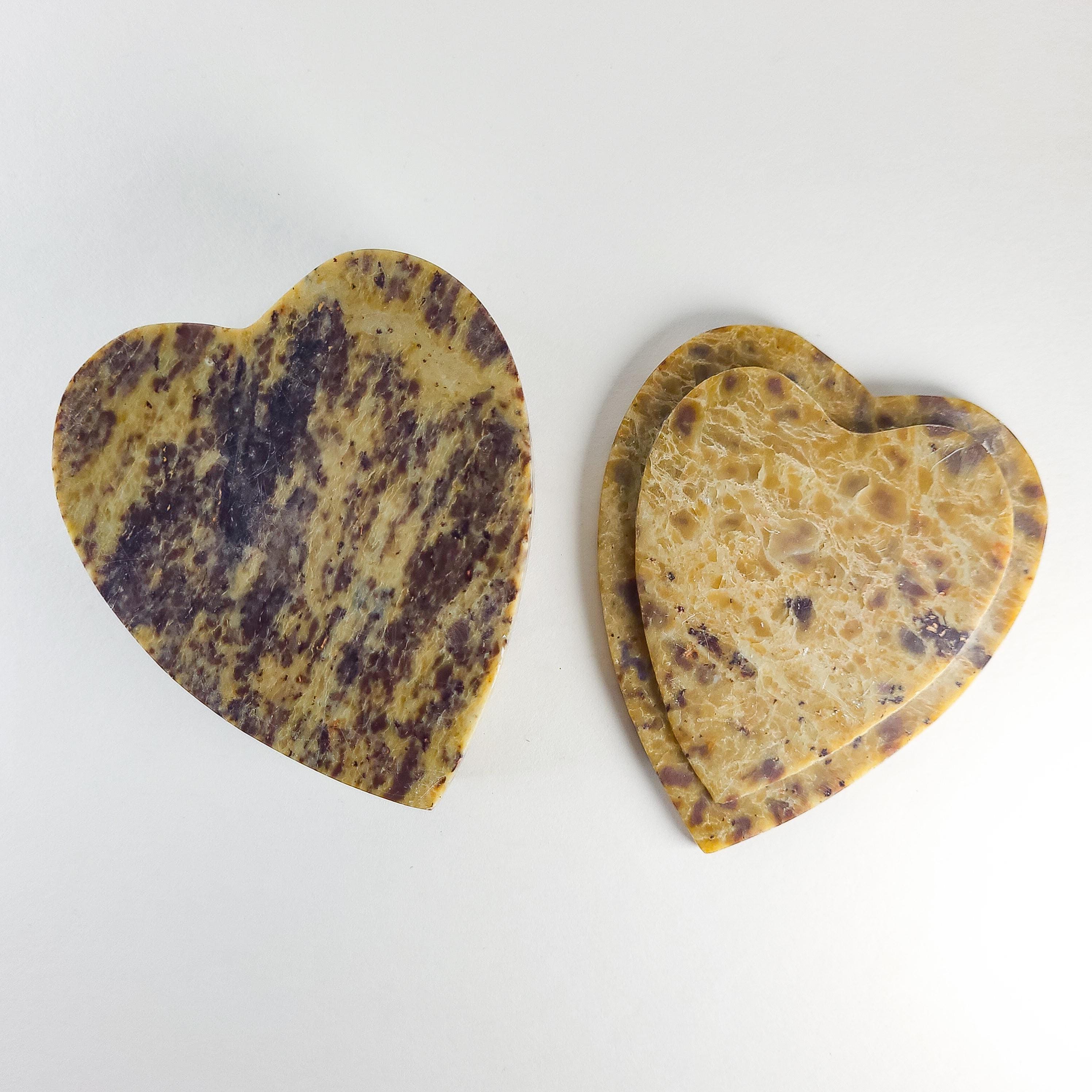 Heart-Shaped Soapstone Trinket Box with Mother-of-Pearl Inlay