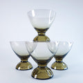 Brown Smoked Wine Glasses, MCM Liqueur Barware