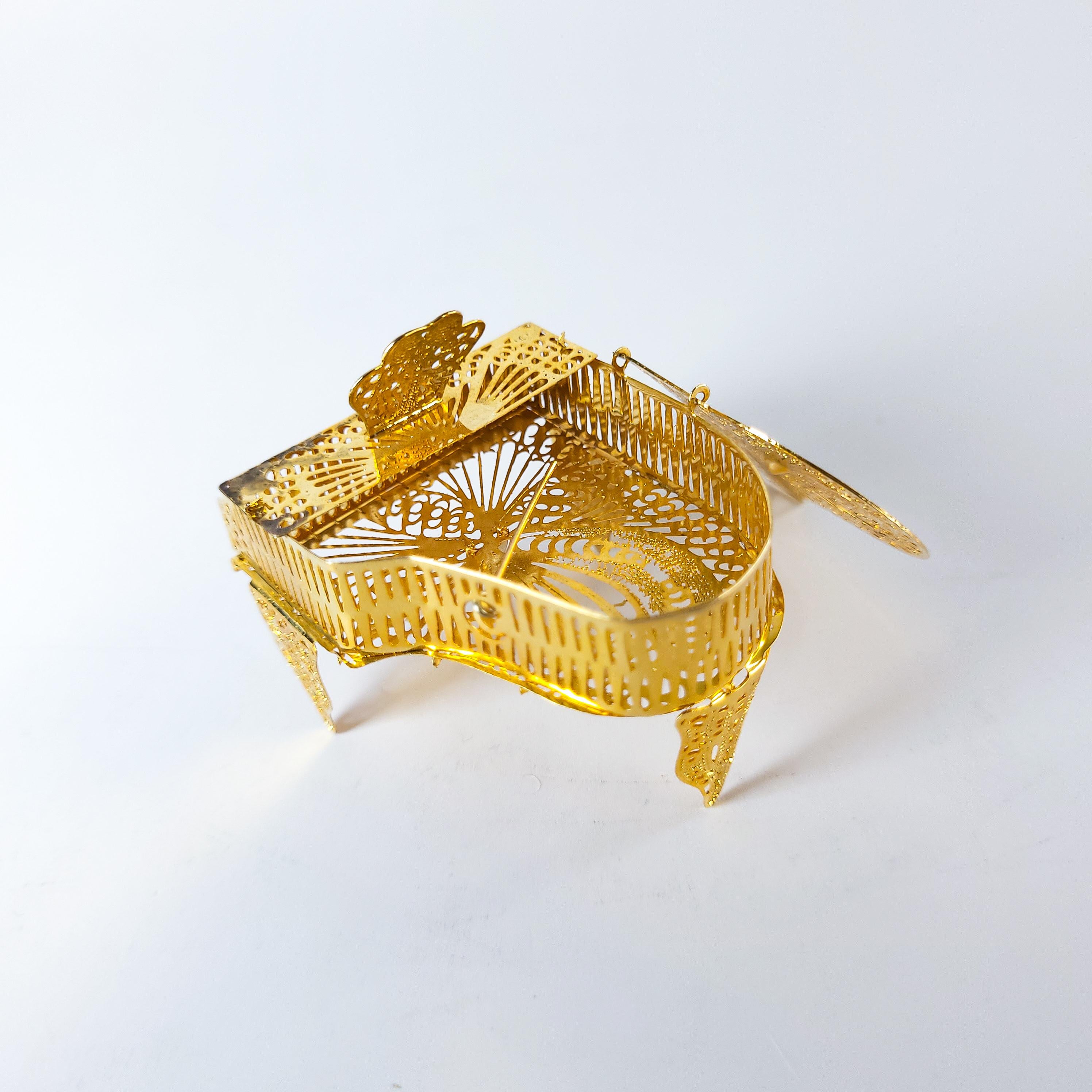 Miniature Grand Piano with Bench, Vintage Dollhouse Gift
