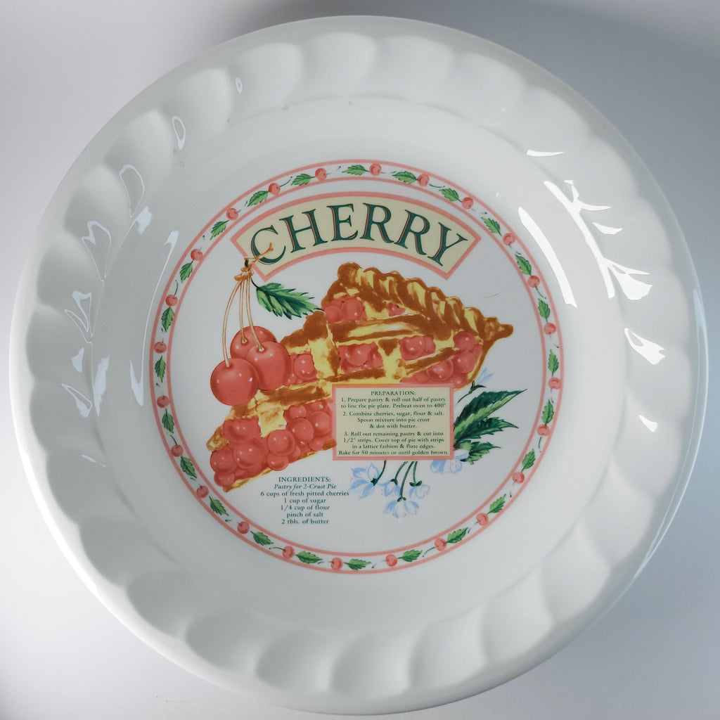 Vintage Cherry Pie Recipe Plate