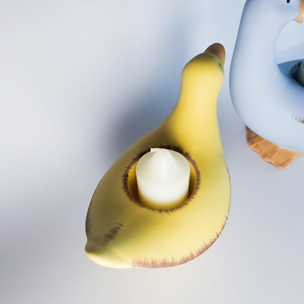 Set of 2 Duck Shaped Candleholders, candles included, Vintage PartyLite Tealight Holders