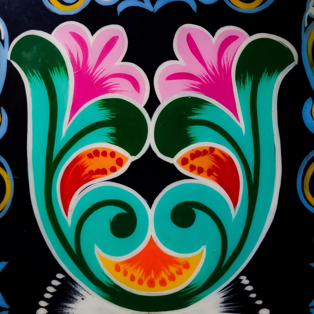 Vintage Rosemaling Tray, Hand Painted Norwegian Folk Art