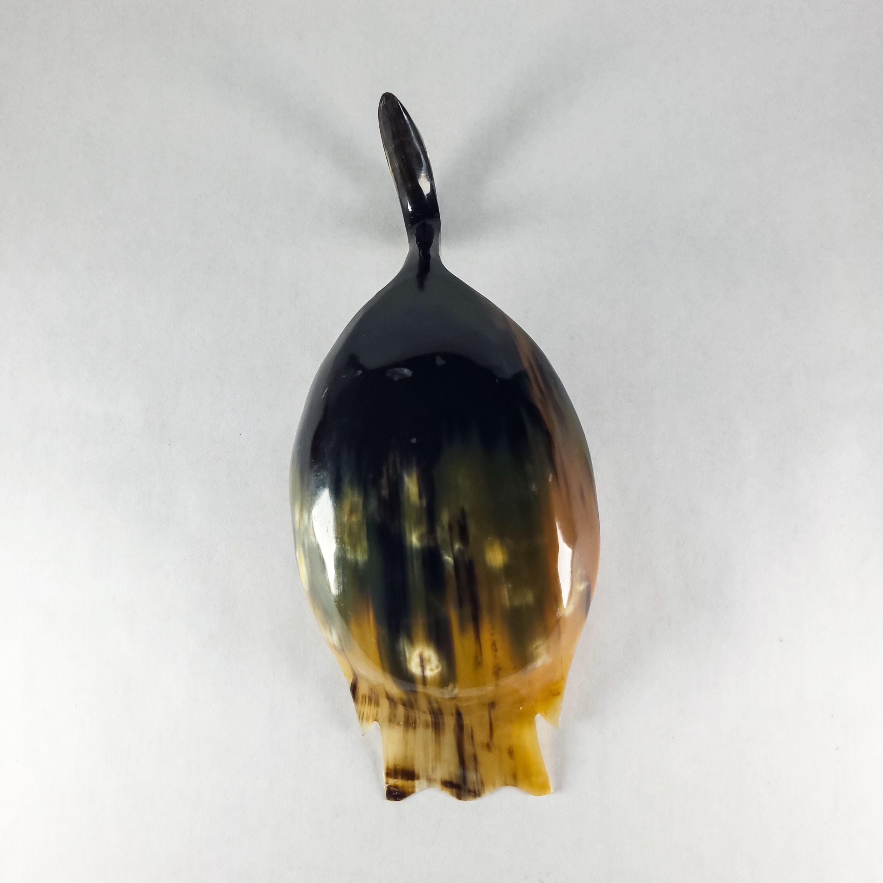Vintage Buffalo Horn Trinket Dish, MCM Sculptural Bird Catchall
