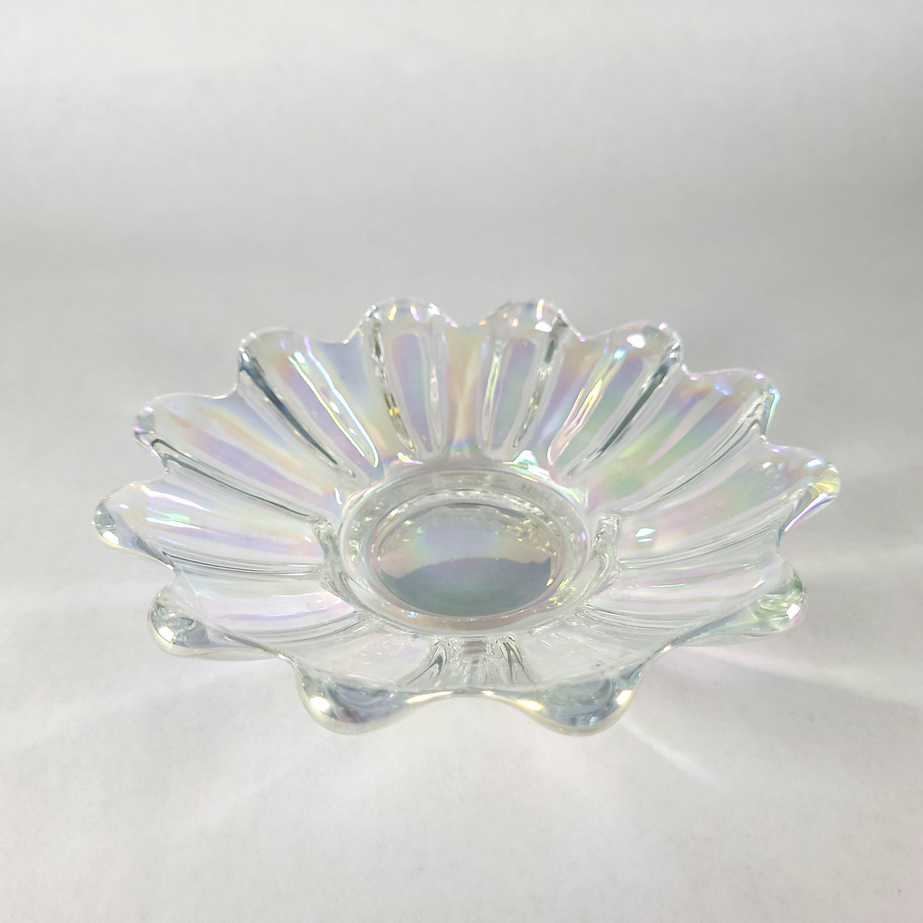 Vintage Federal Glass Iridescent Bowl, Mid-Century Carnival Glassware