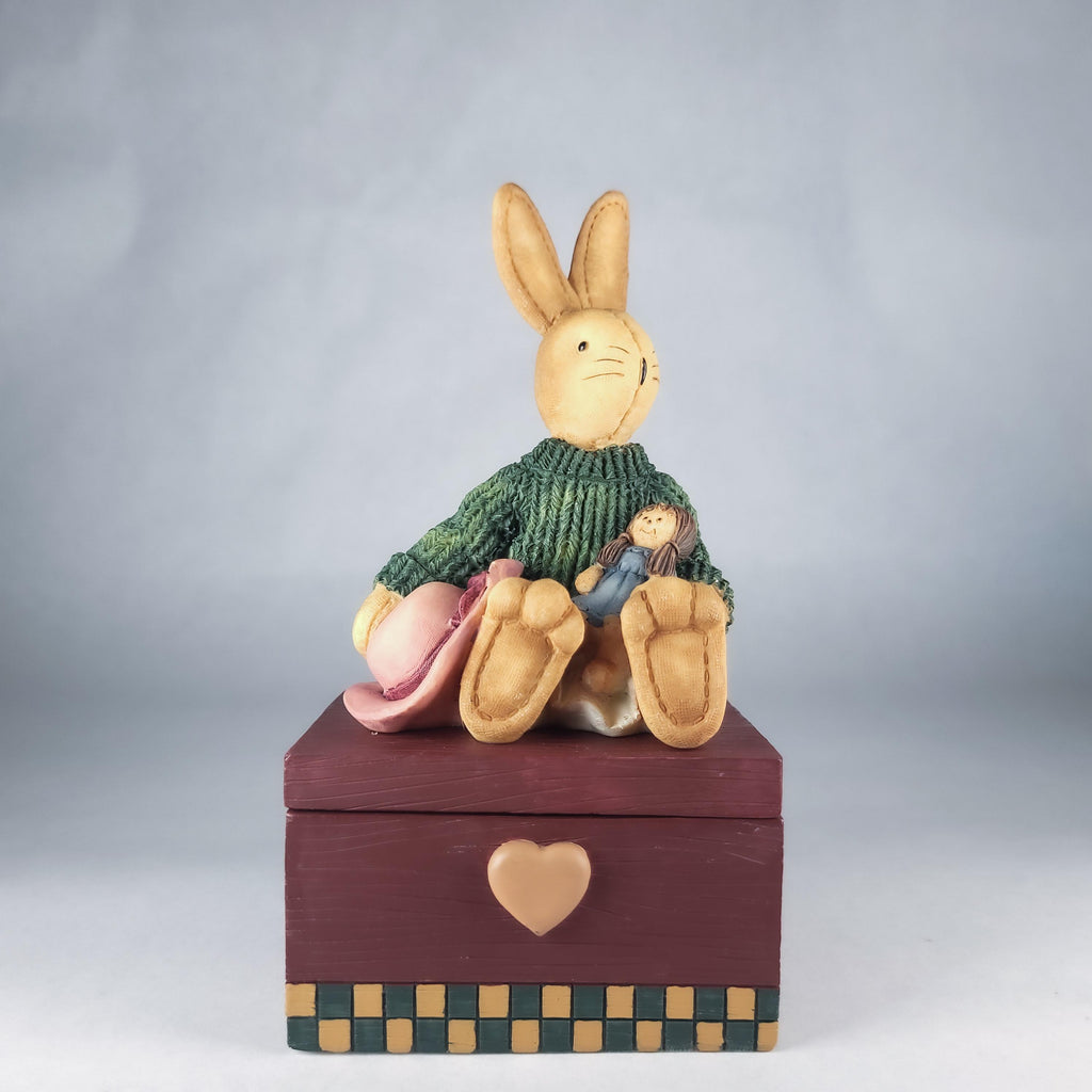 Vintage House of Lloyd Bunny Trinket Box, Collectible Keepsake Jewelry Storage