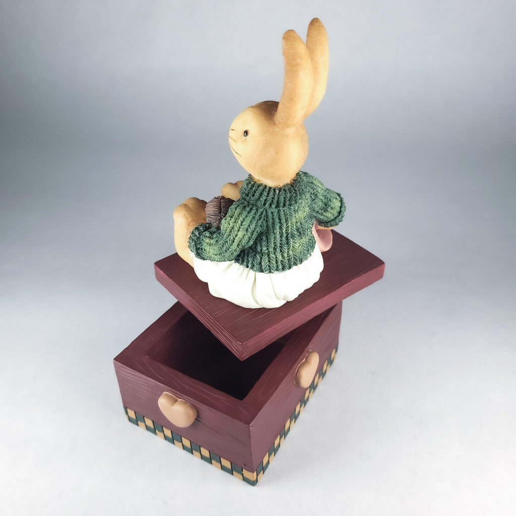 Vintage House of Lloyd Bunny Trinket Box, Collectible Keepsake Jewelry Storage