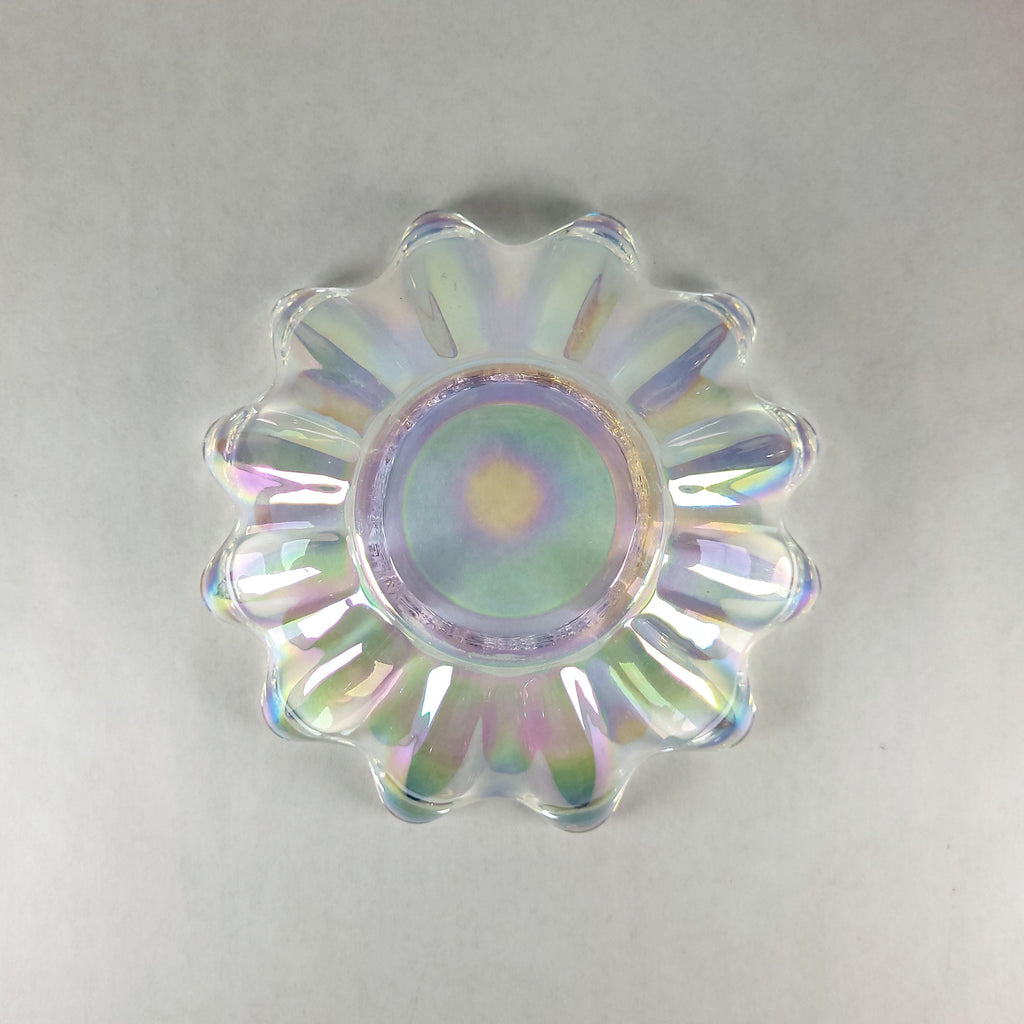 Vintage Federal Glass Iridescent Bowl, Mid-Century Carnival Glassware