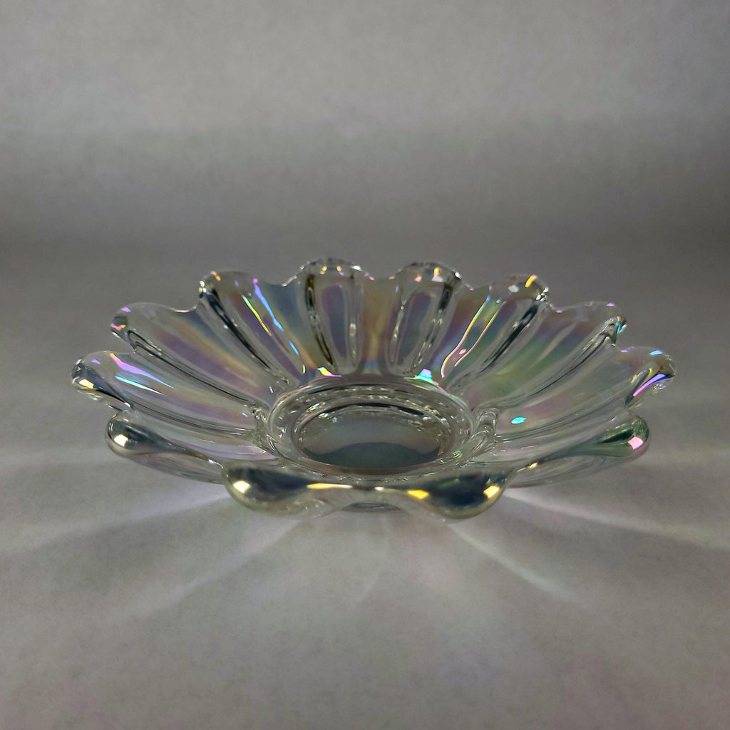 Vintage Federal Glass Iridescent Bowl, Mid-Century Carnival Glassware