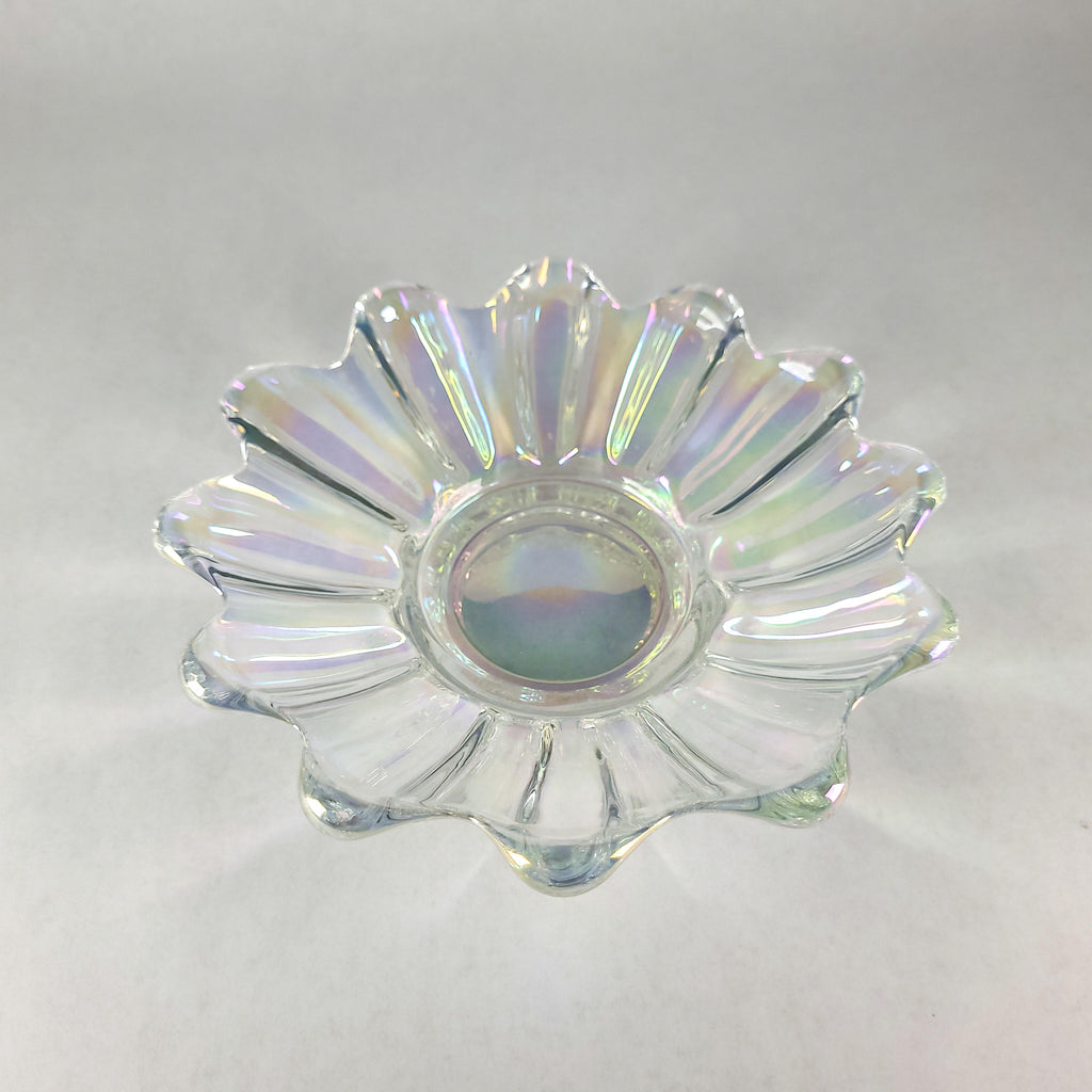 Vintage Federal Glass Iridescent Bowl, Mid-Century Carnival Glassware