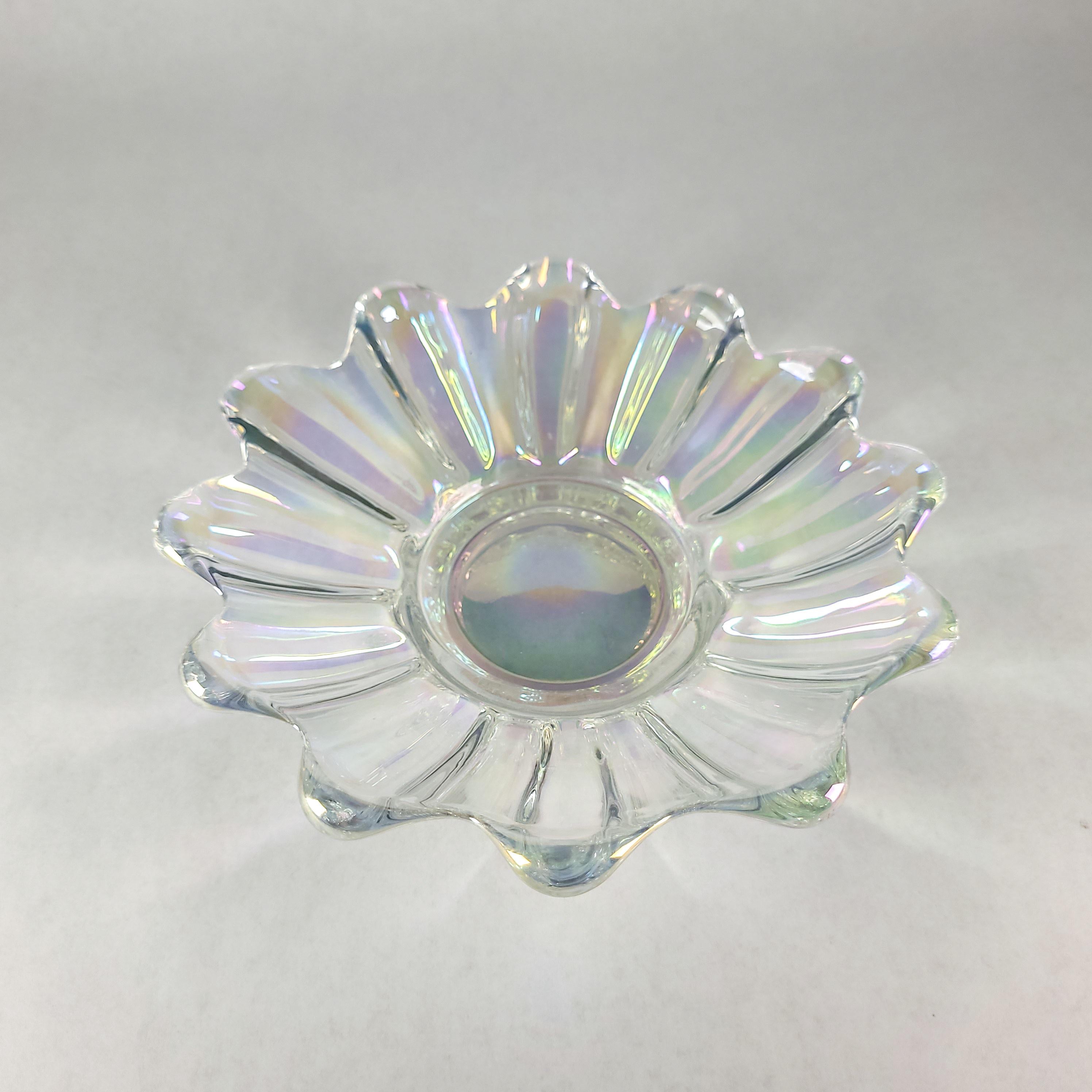 Vintage Federal Glass Iridescent Bowl, Mid-Century Carnival Glassware