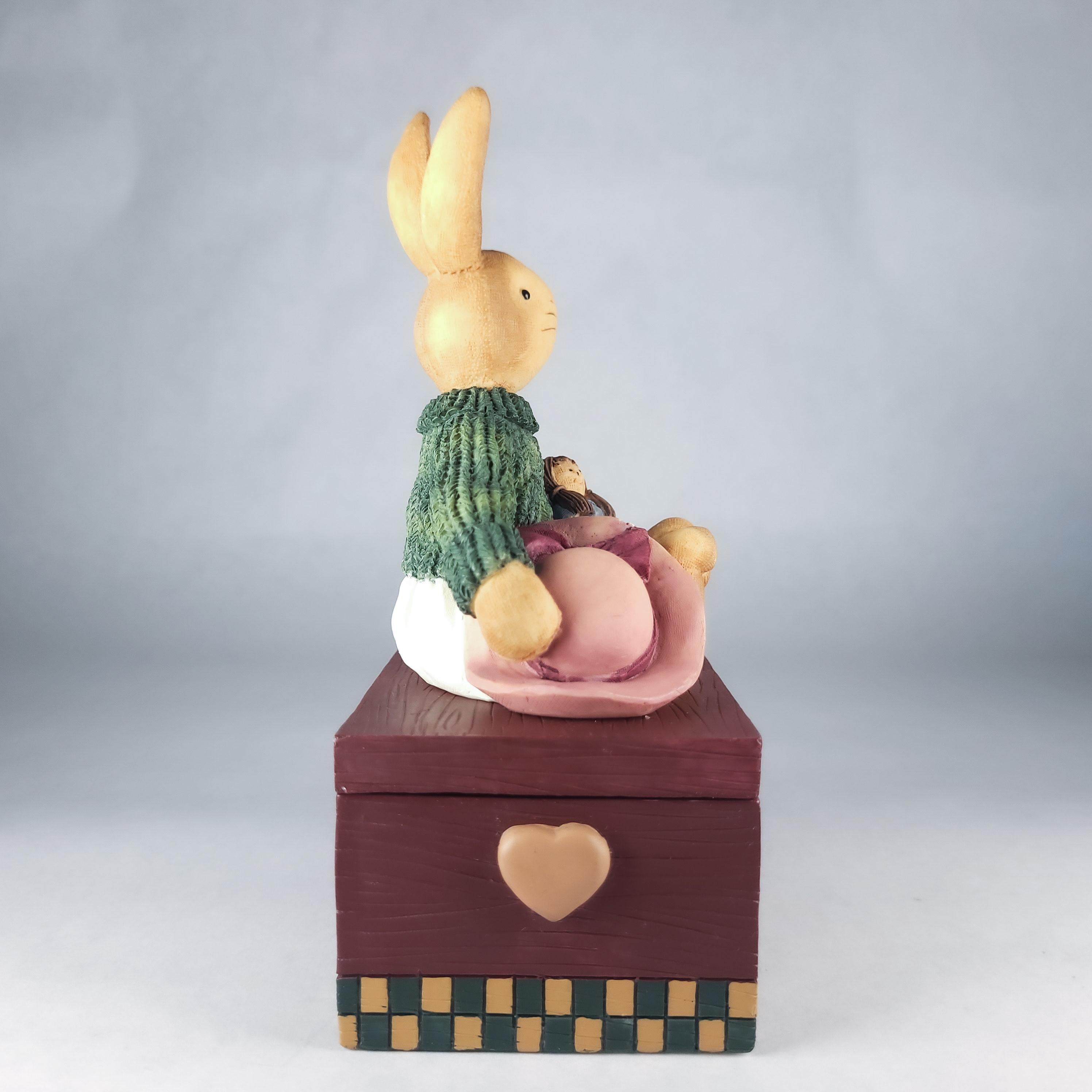 Vintage House of Lloyd Bunny Trinket Box, Collectible Keepsake Jewelry Storage