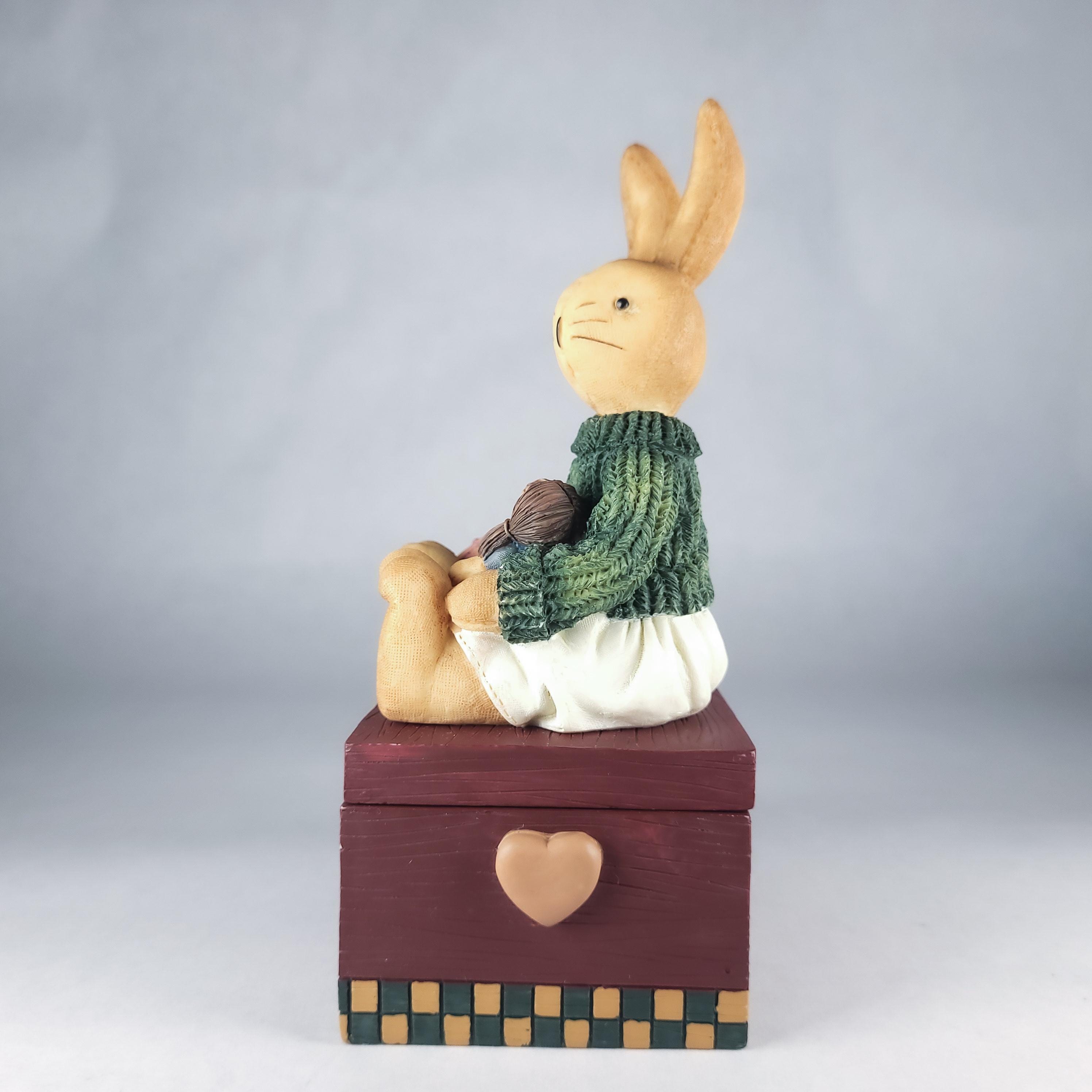 Vintage House of Lloyd Bunny Trinket Box, Collectible Keepsake Jewelry Storage