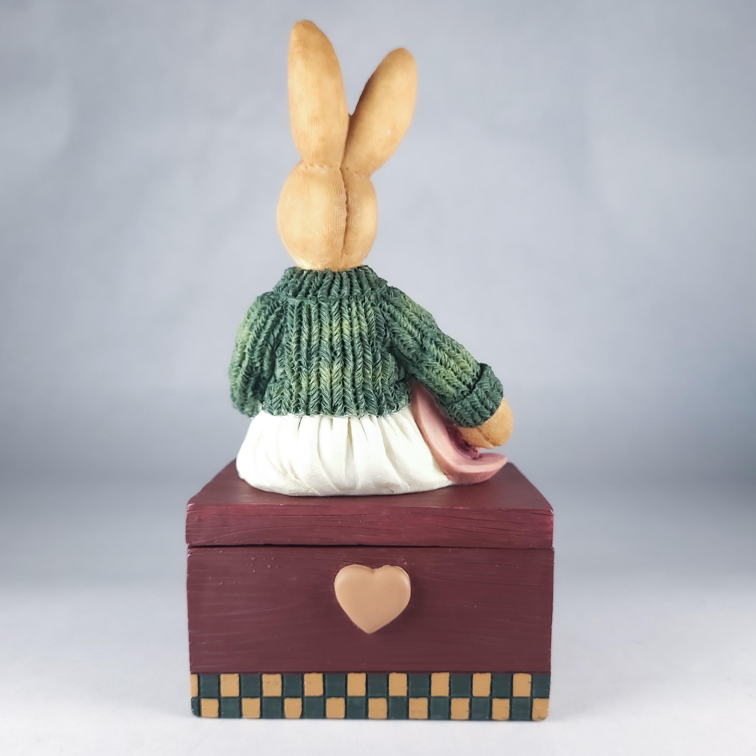 Vintage House of Lloyd Bunny Trinket Box, Collectible Keepsake Jewelry Storage