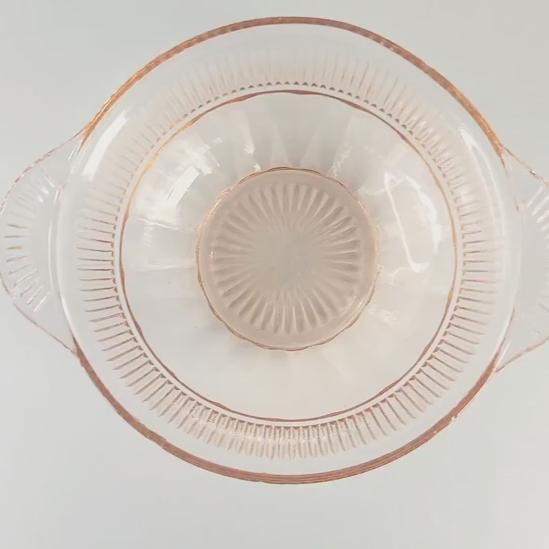 Coronation Pink Depression Glass Bowl: Hocking Glass