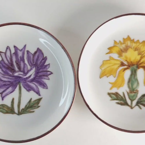 2 Ceramic Hand Painted Catchall Dish