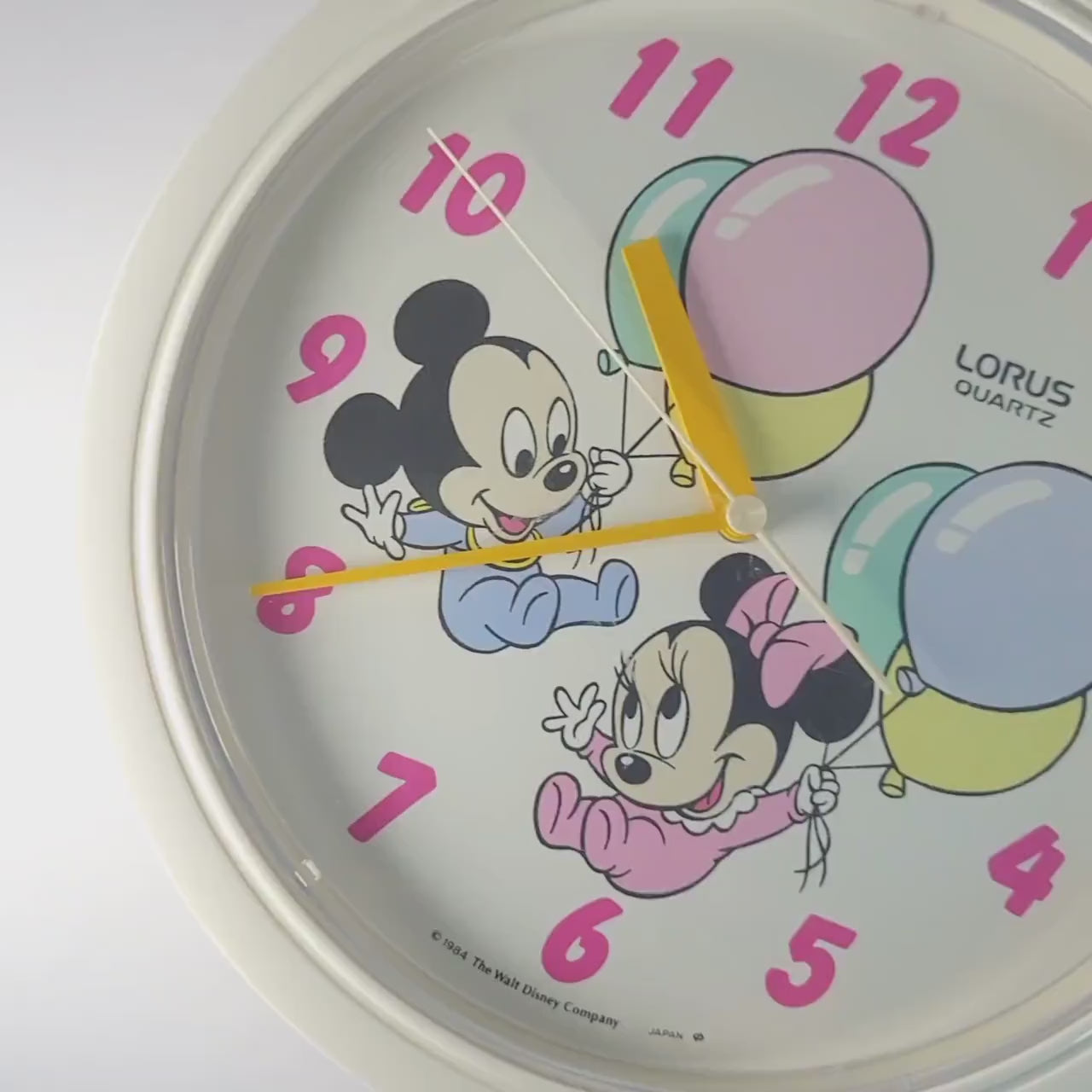 Vintage Mickey Mouse Wall Clock, Disney Nursery Decor