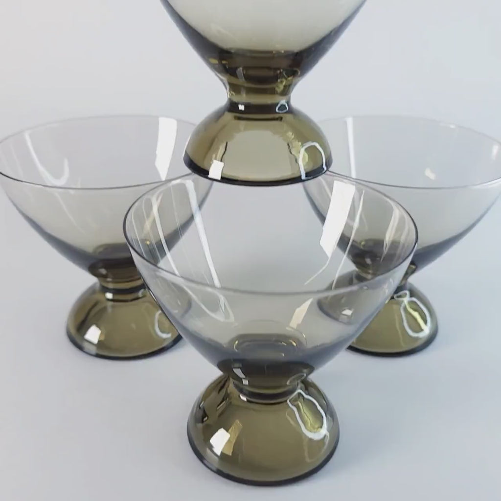Brown Smoked Wine Glasses, MCM Liqueur Barware