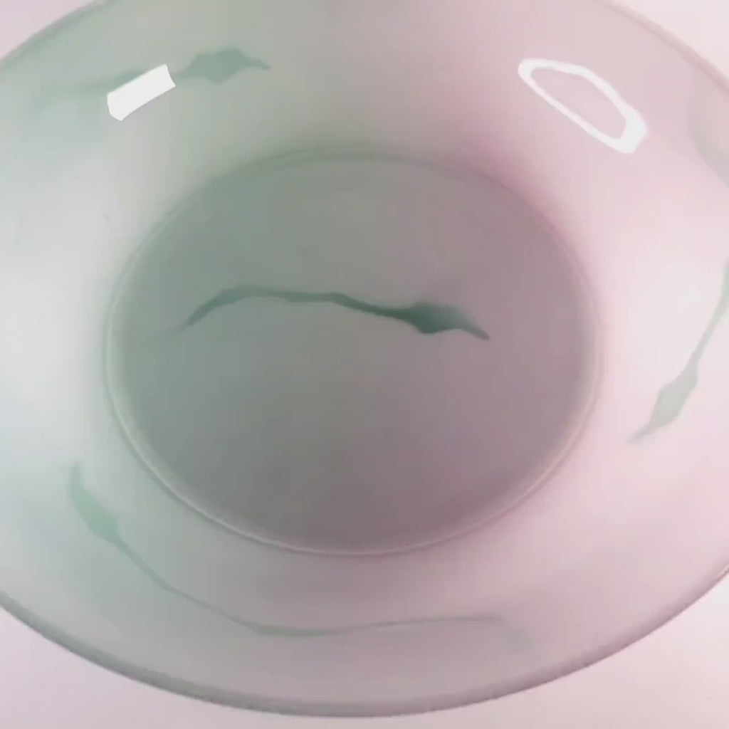 Marble Effect Glass Fruit Bowl