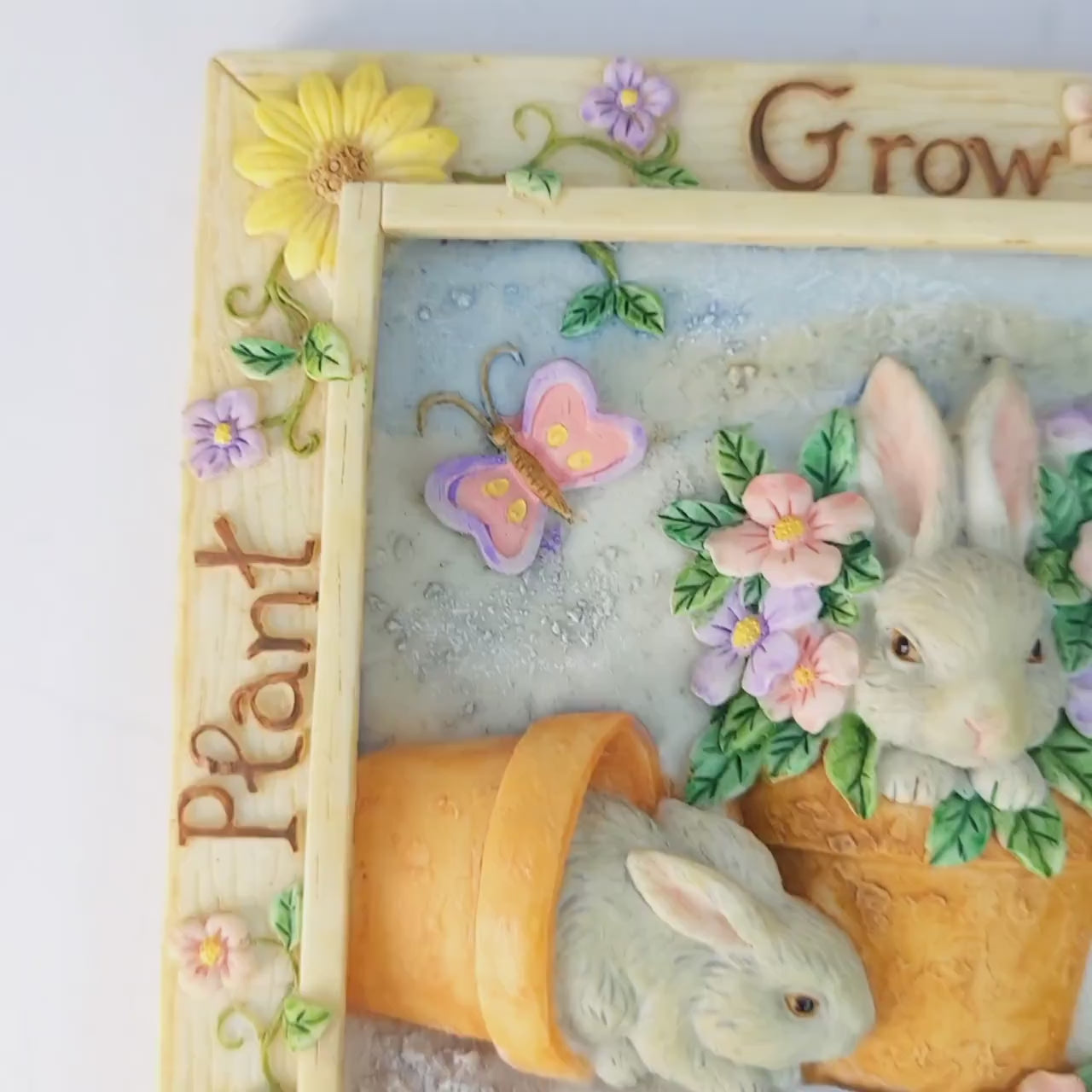 Vintage Spring Wall Art, Russ Berrie “Nature’s Wonder” Easter Bunny