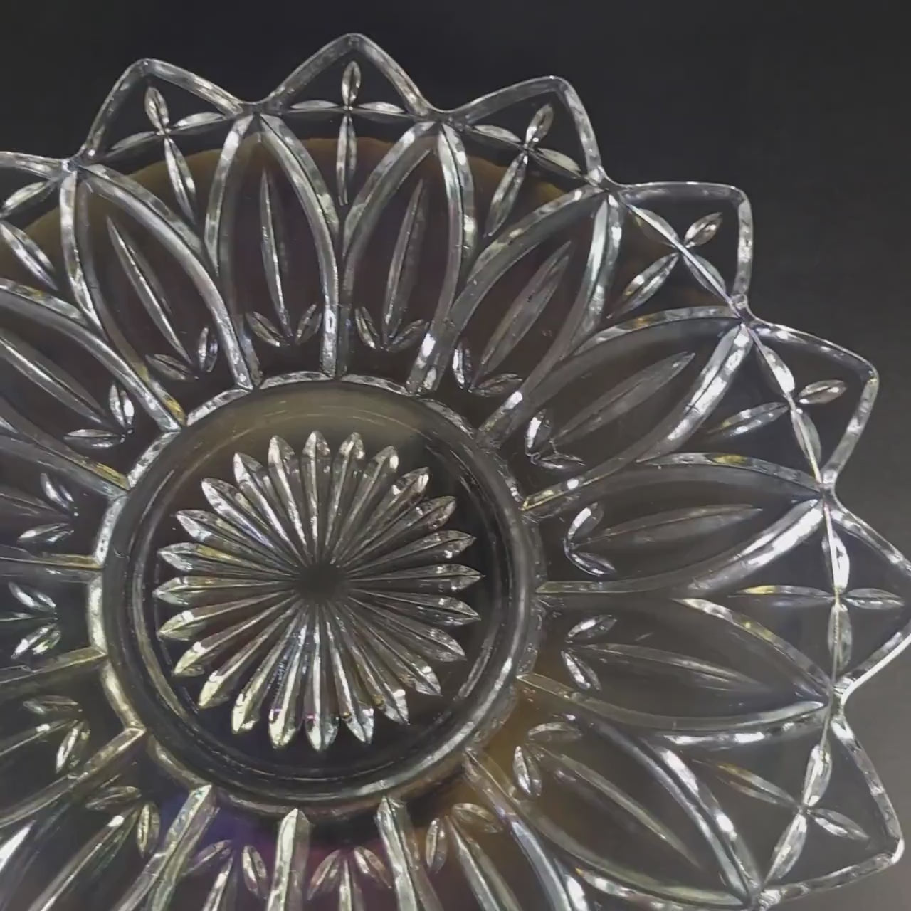 Vintage Iridescent Glass Serving Dish