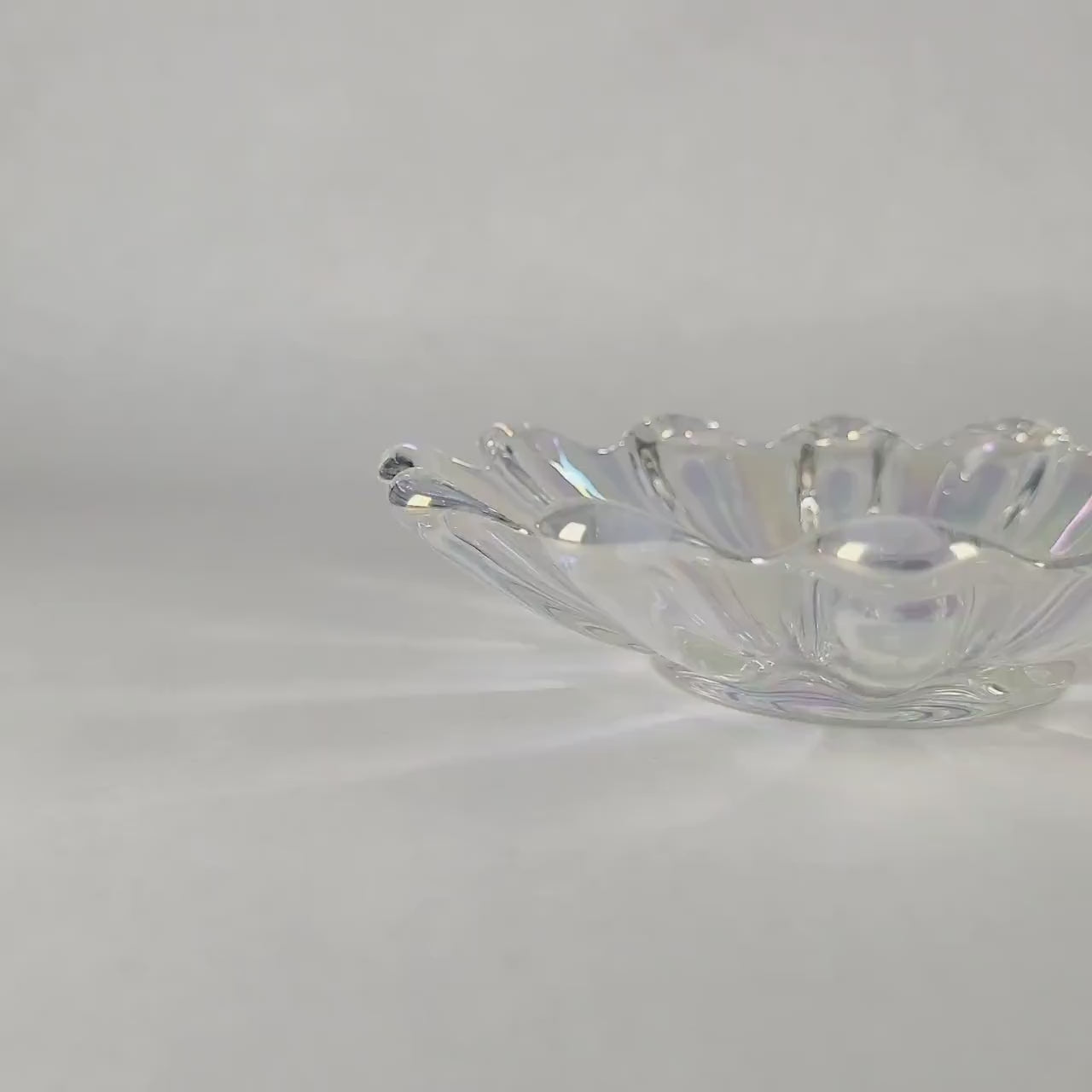 Vintage Federal Glass Iridescent Bowl, Mid-Century Carnival Glassware
